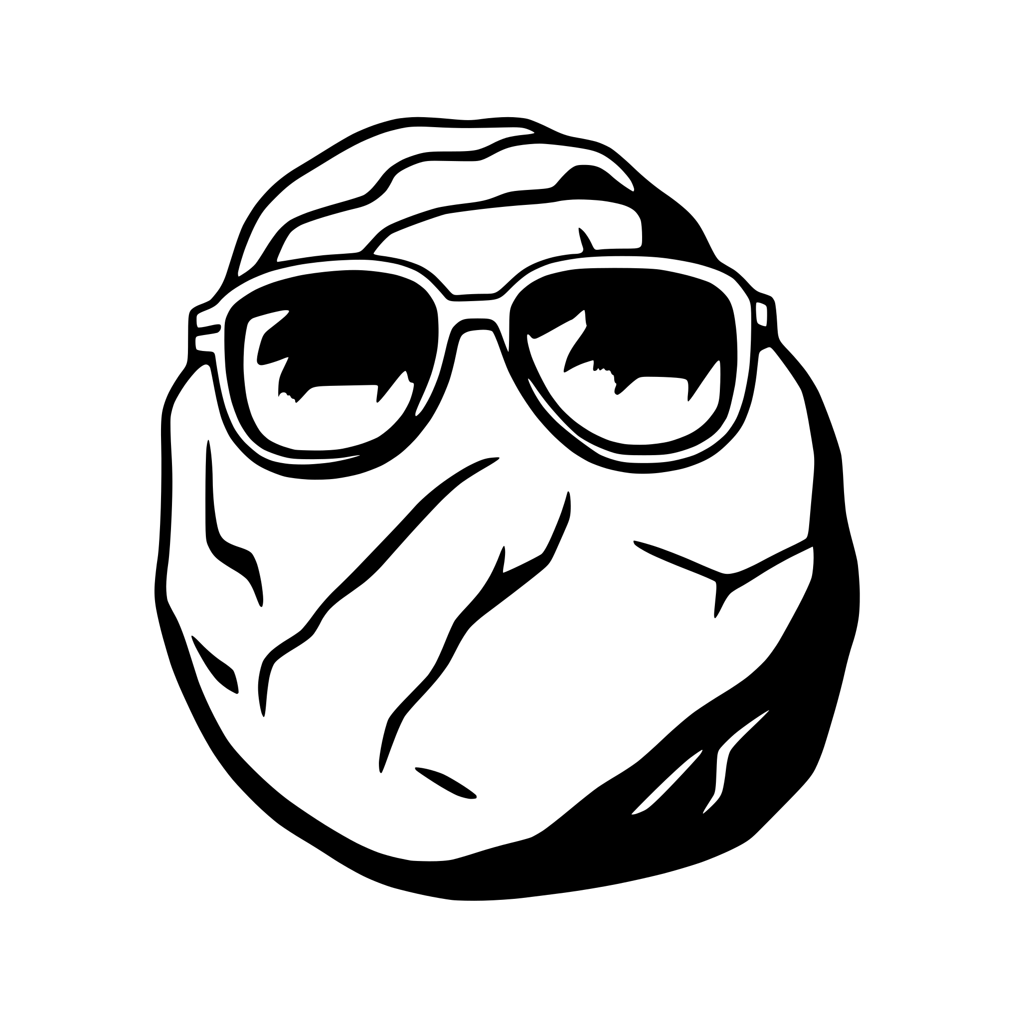 AI-generated SVG of a a rock wearing sunglasses