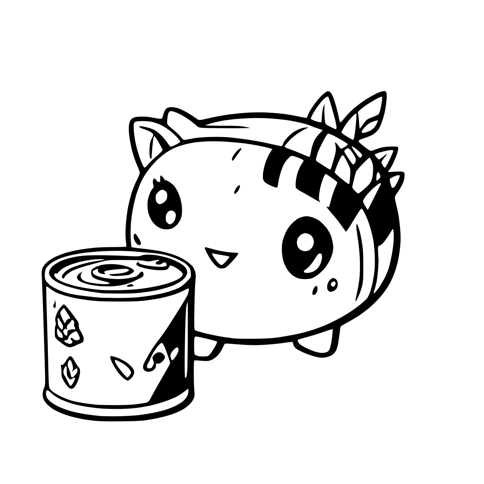 AI-generated SVG of a a kawaii tuna can