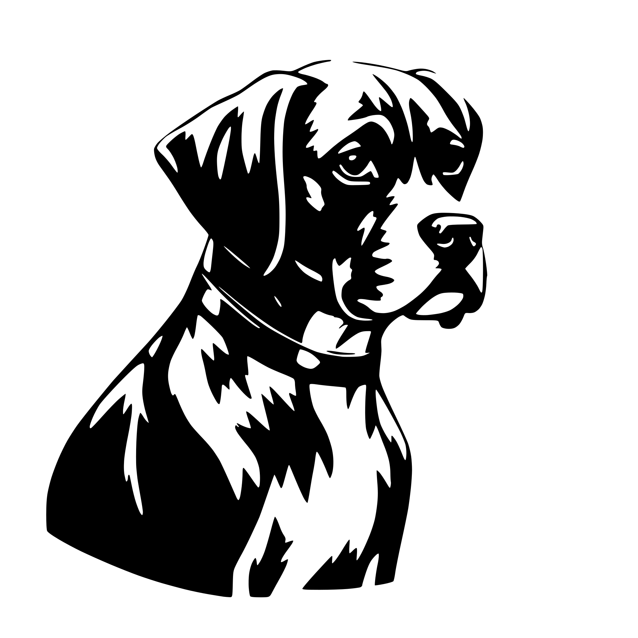 AI-generated SVG of a boxer dog