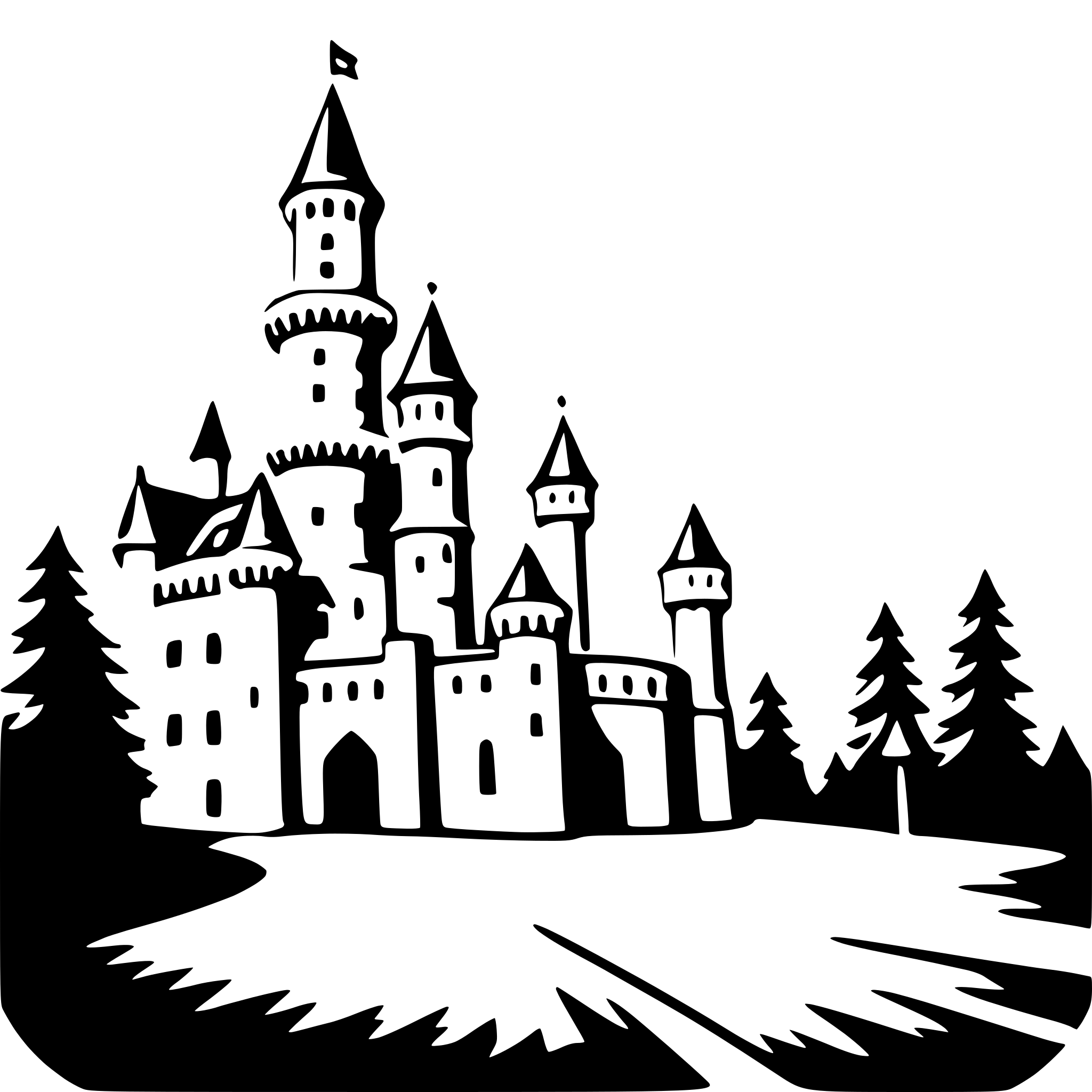 AI-generated SVG of a neuschwanstein castle