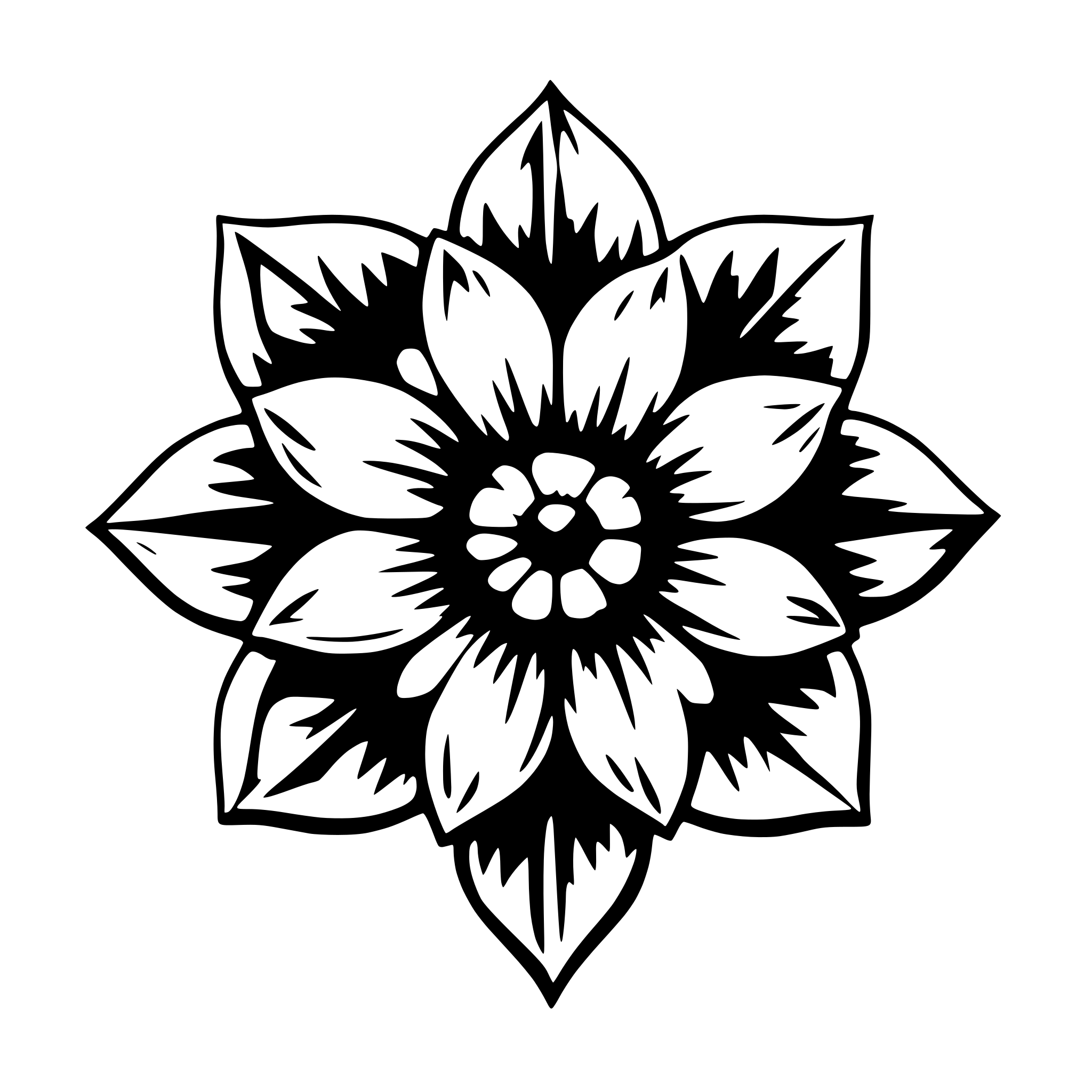 AI-generated SVG of 'symetrical basic flower'