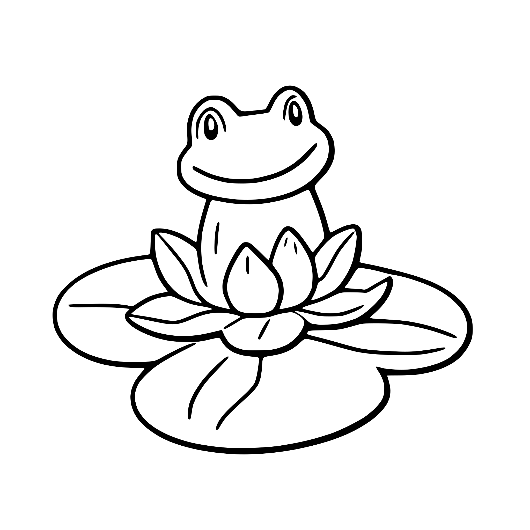 AI-generated SVG of 'frog on lily pad'