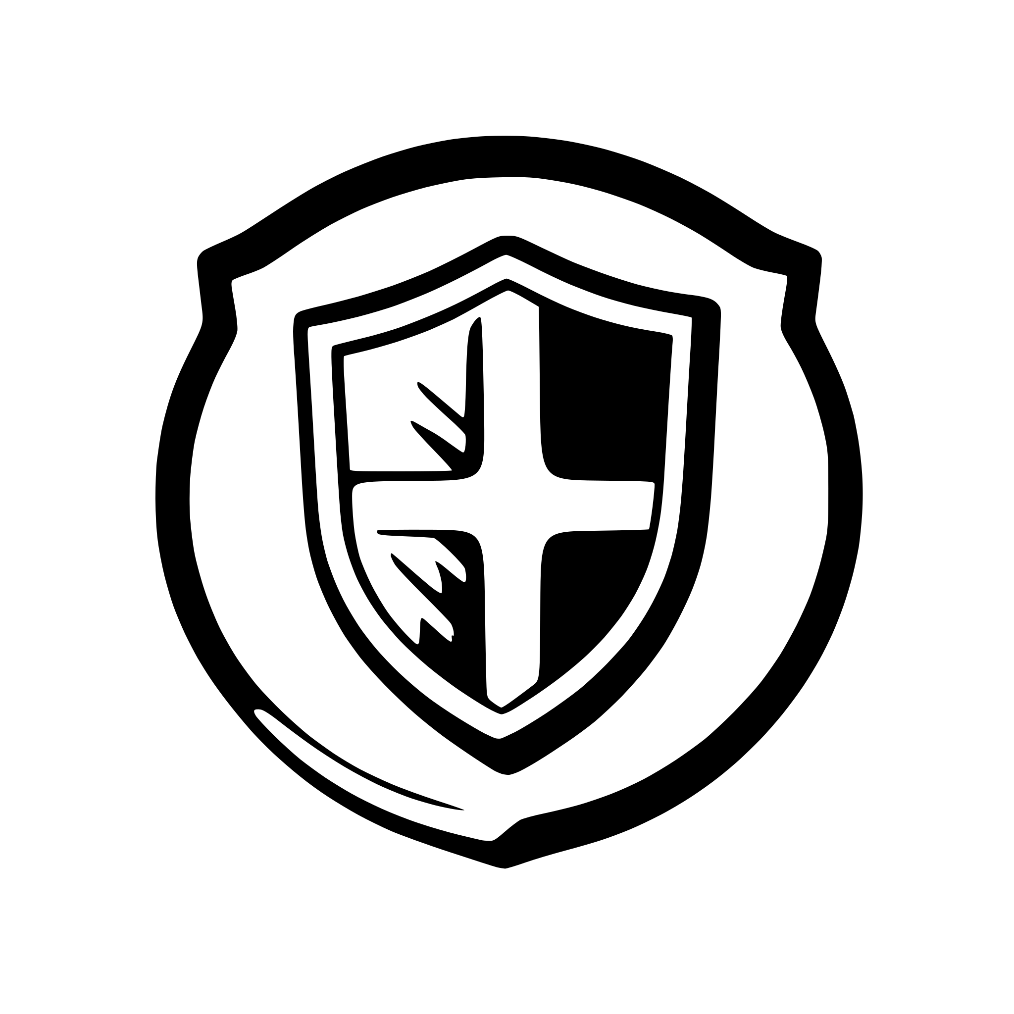 AI-generated SVG of 'stylized shield with diagonal line'