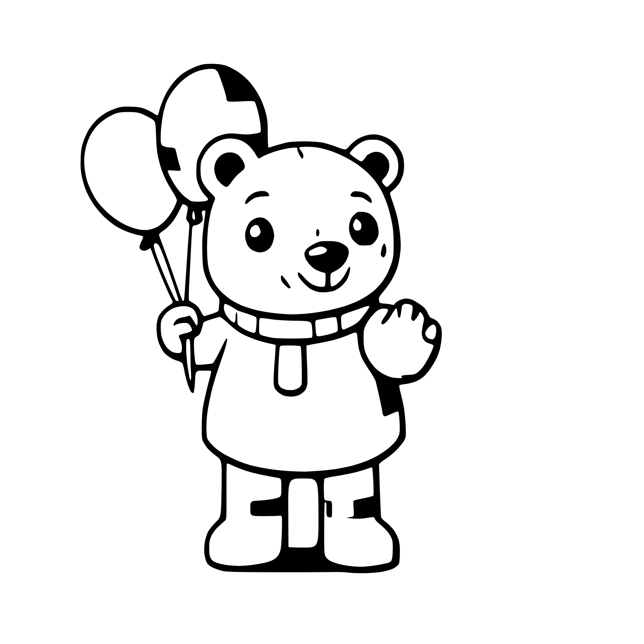 AI-generated SVG of a a bear holding a bunch of balloons
