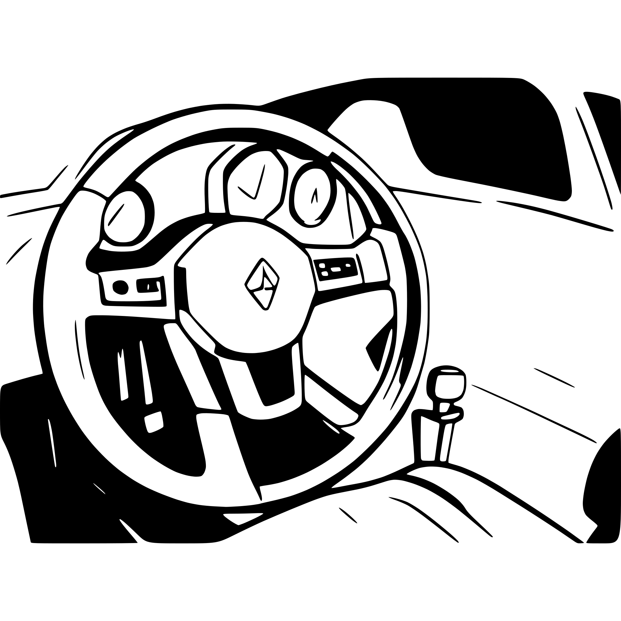 AI-generated SVG of 'line art car cockpit'