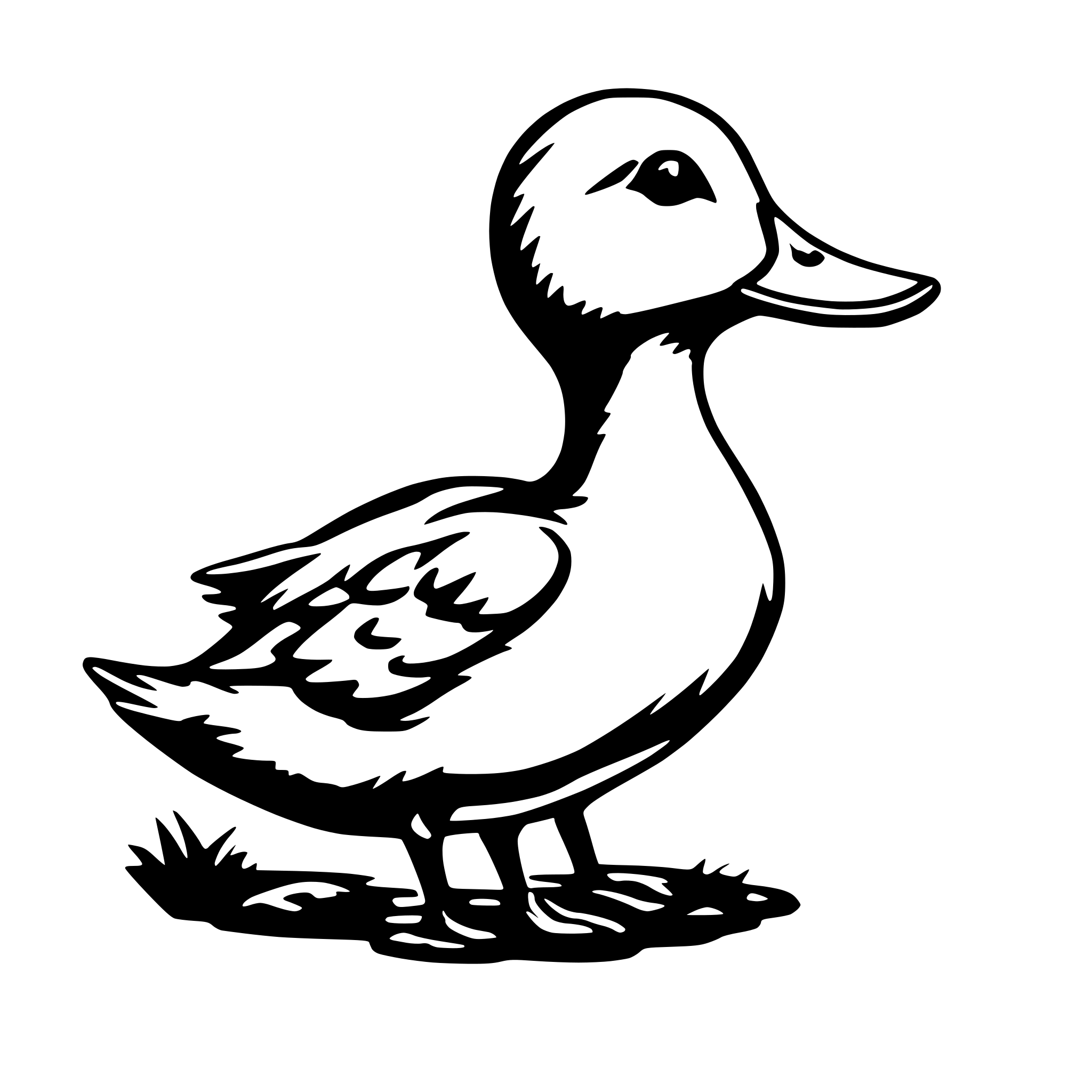 AI-generated SVG of 'Duck with halo'