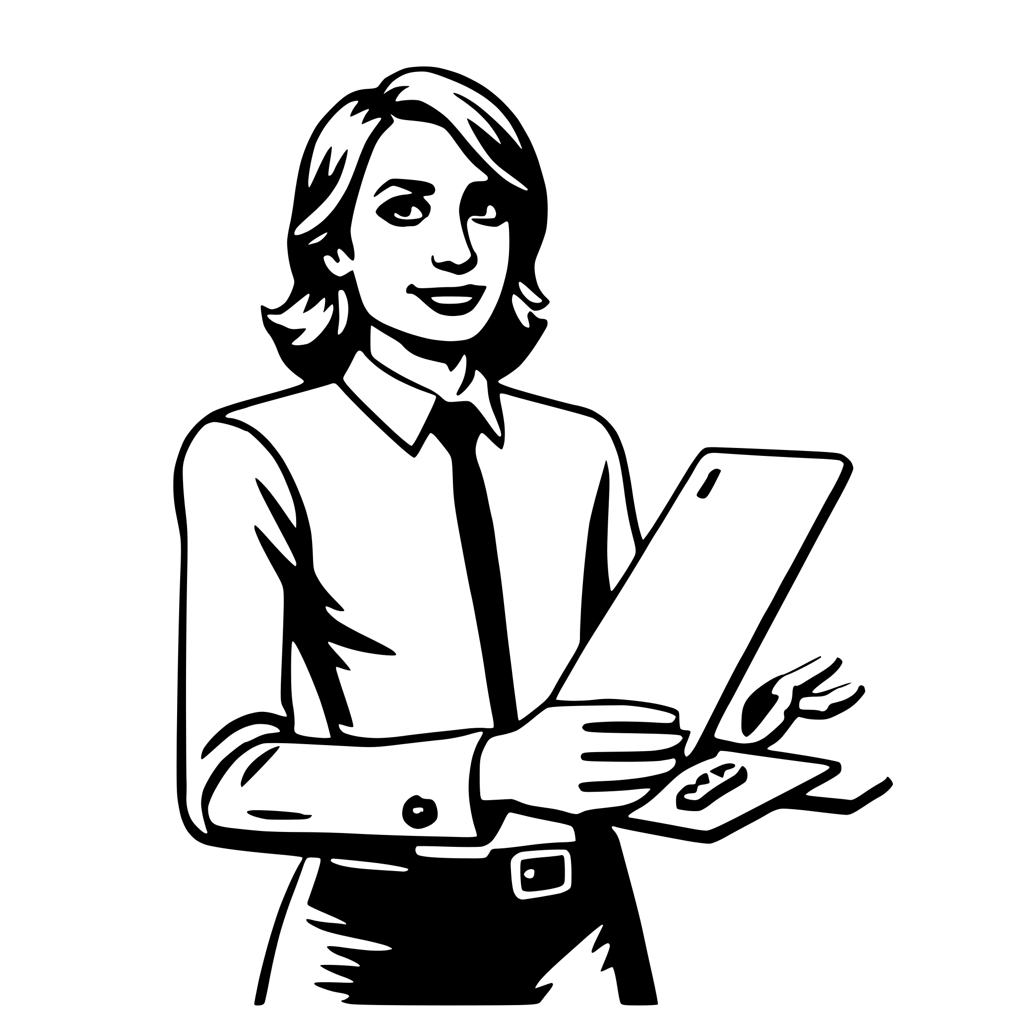 AI-generated SVG of a public relations specialist