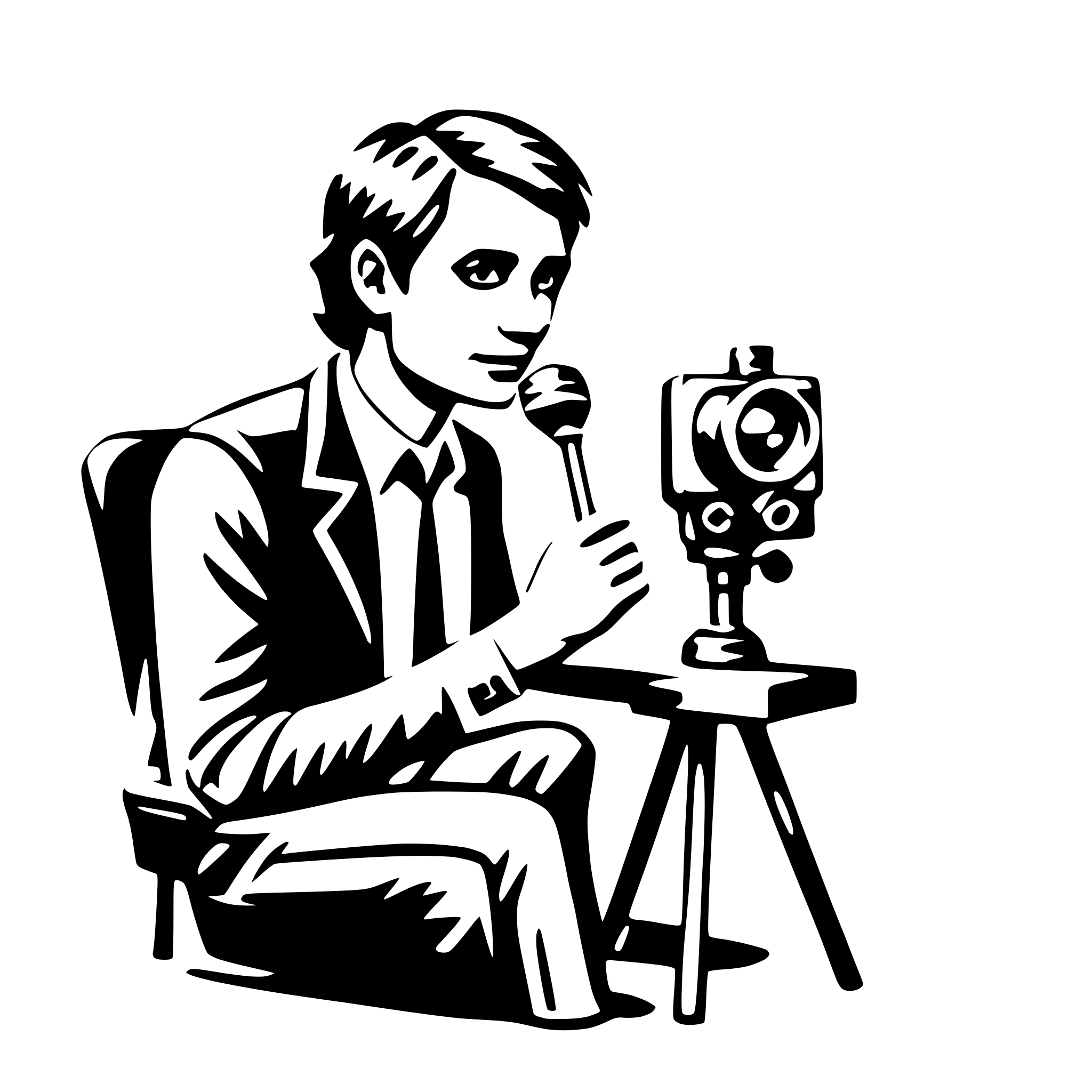 AI-generated SVG of a film director