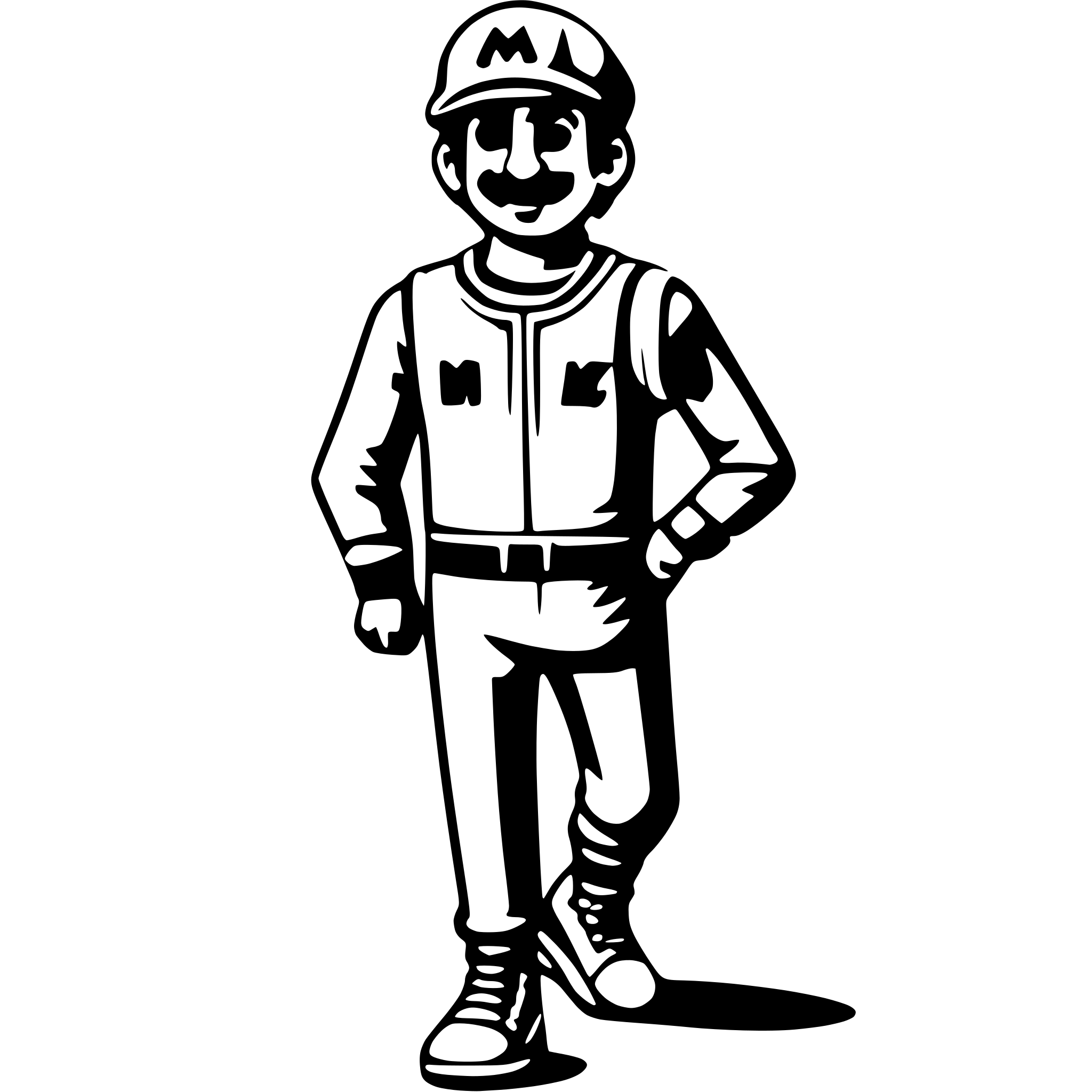 AI-generated SVG of 'mario with nike clothes'