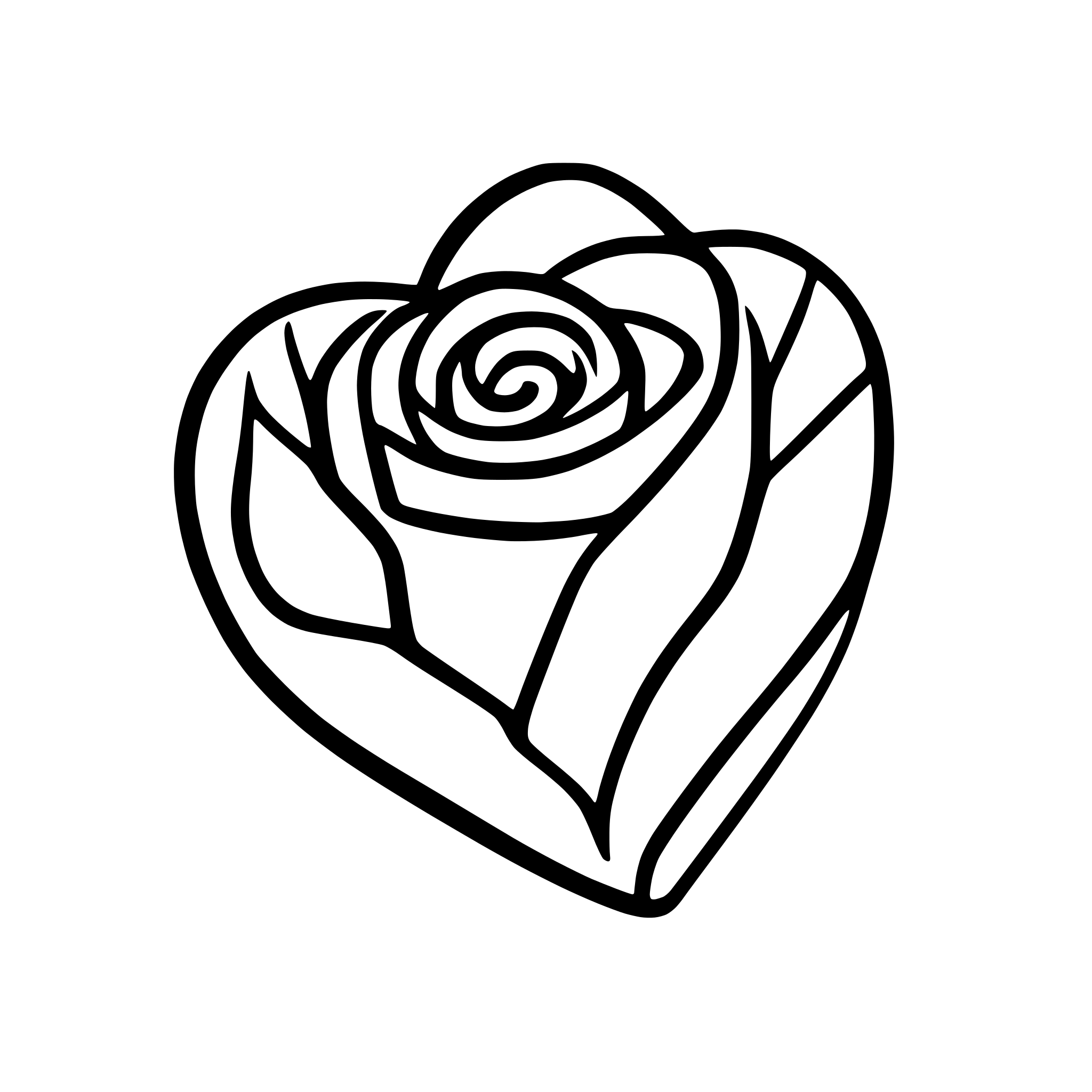 AI-generated SVG of 'rose in heart'