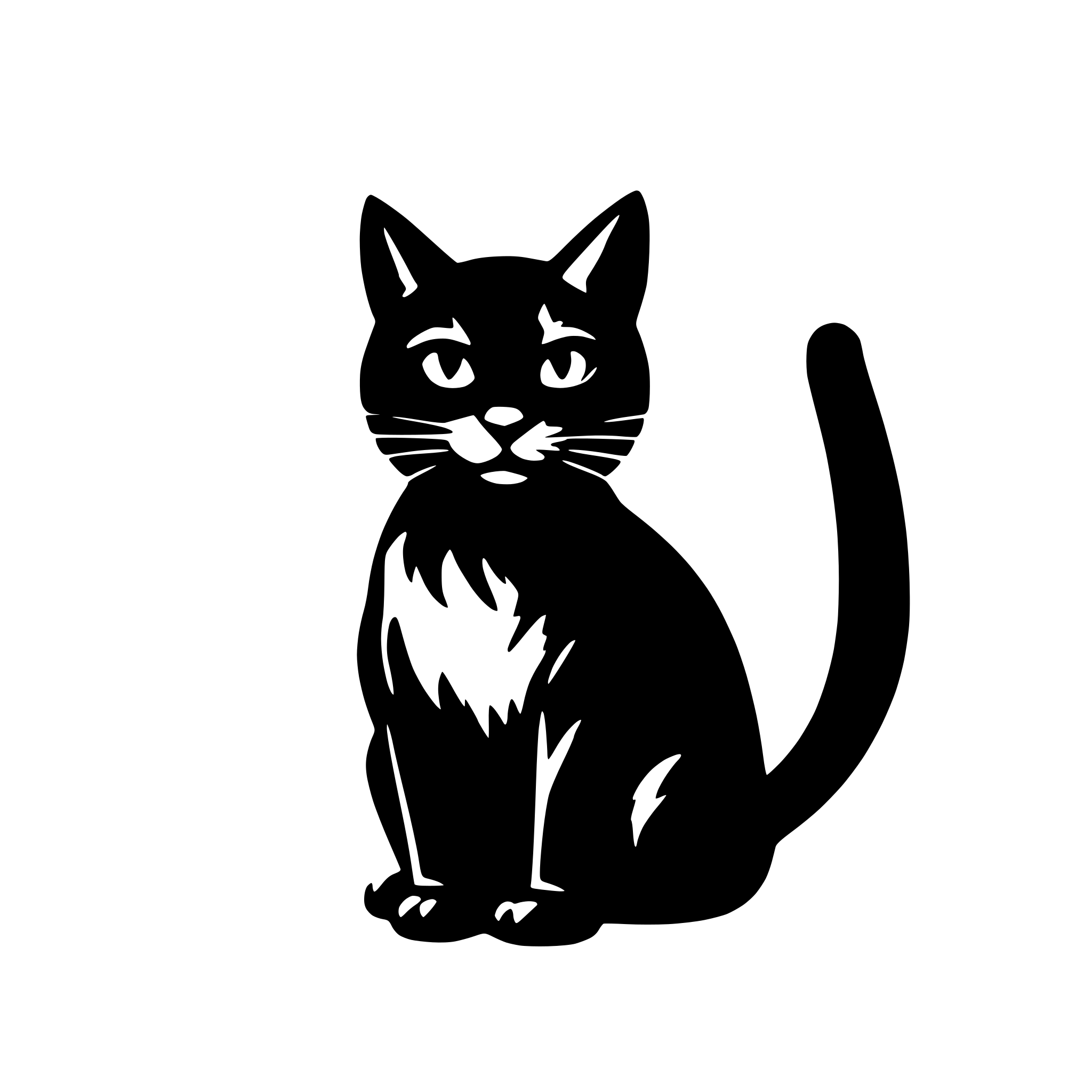 AI-generated SVG of 'black cat simple shadow'