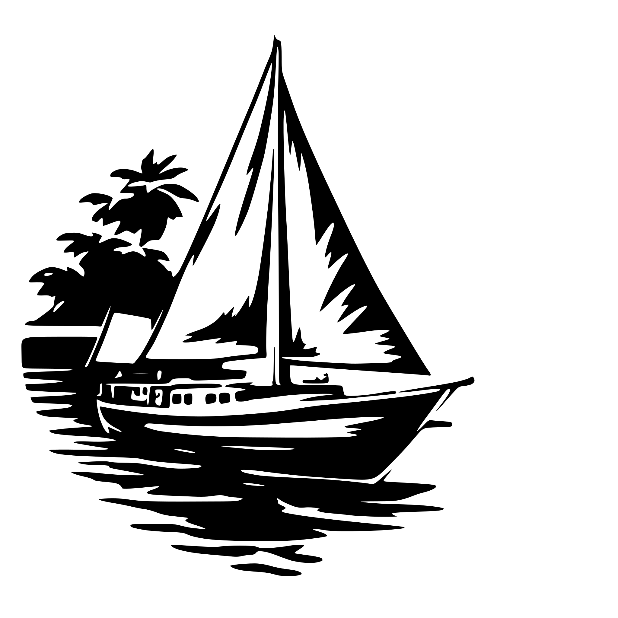 AI-generated SVG of a Tayana sailboat sunset