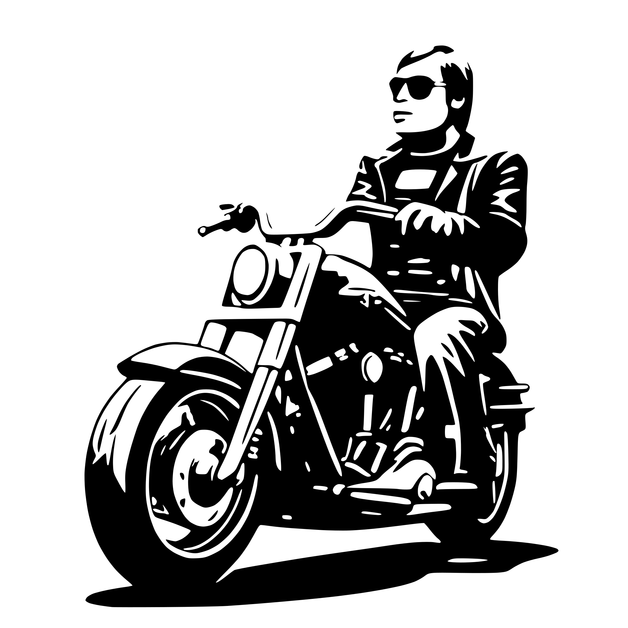 AI-generated SVG of a harley davidson fat boy