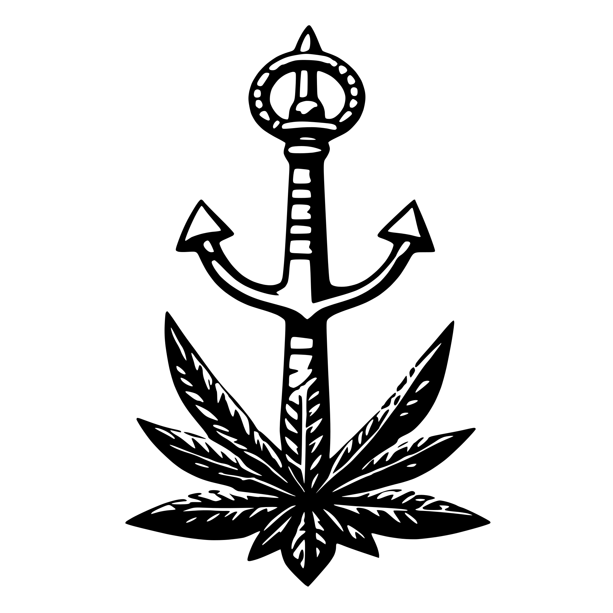 AI-generated SVG of a Cannabis Anchor