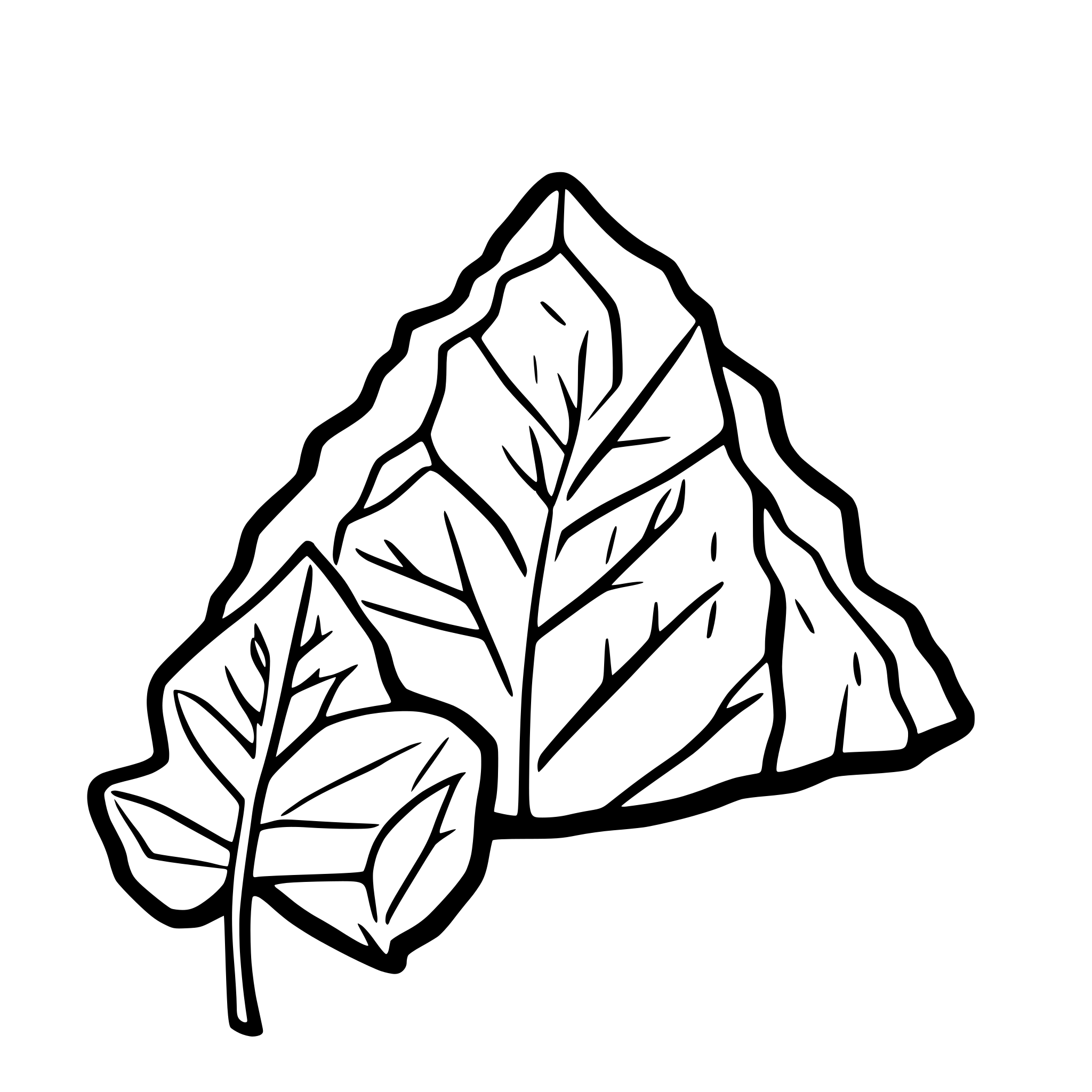 AI-generated SVG of 'leaves drawn inside a mountain'
