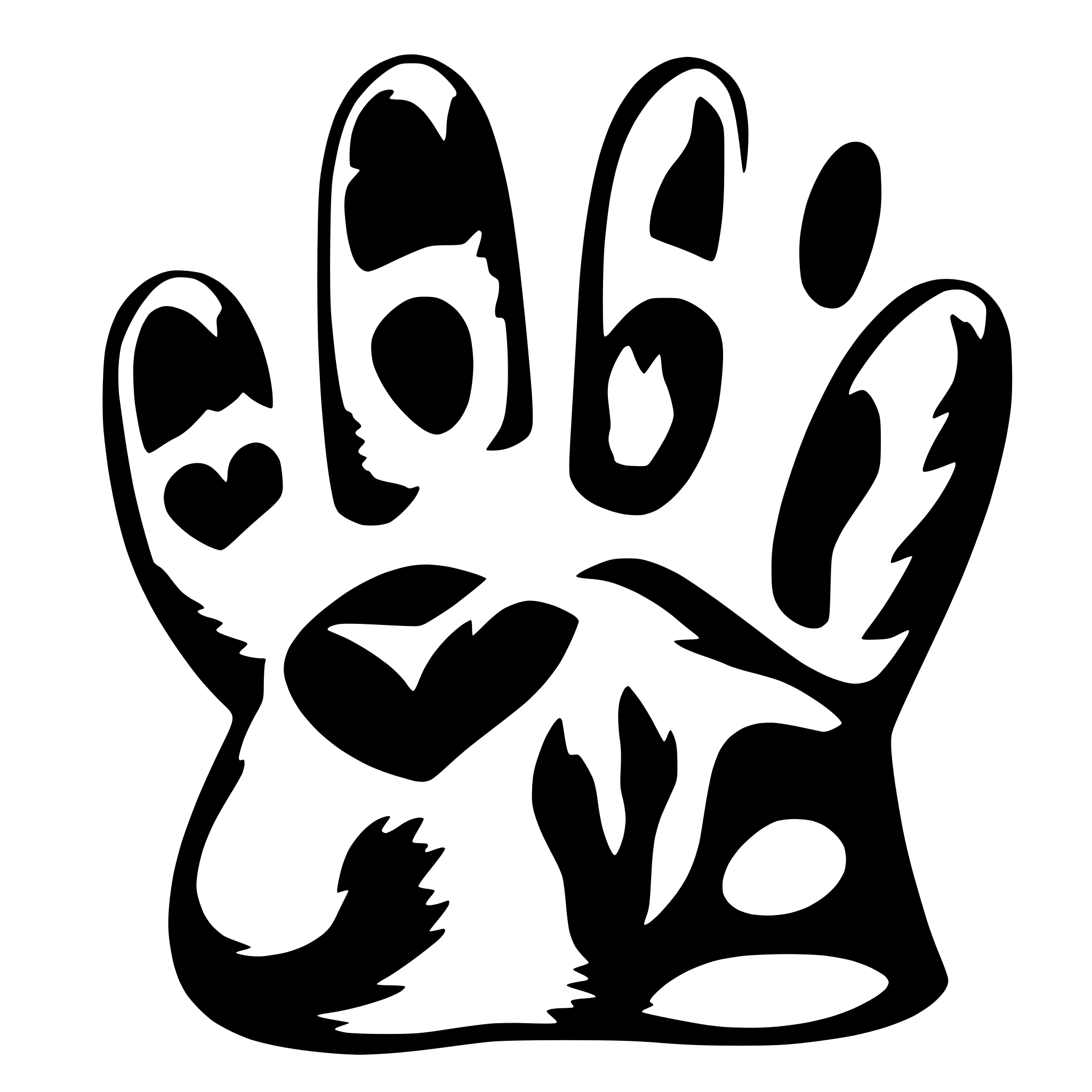 AI-generated SVG of 'love with a paw print'