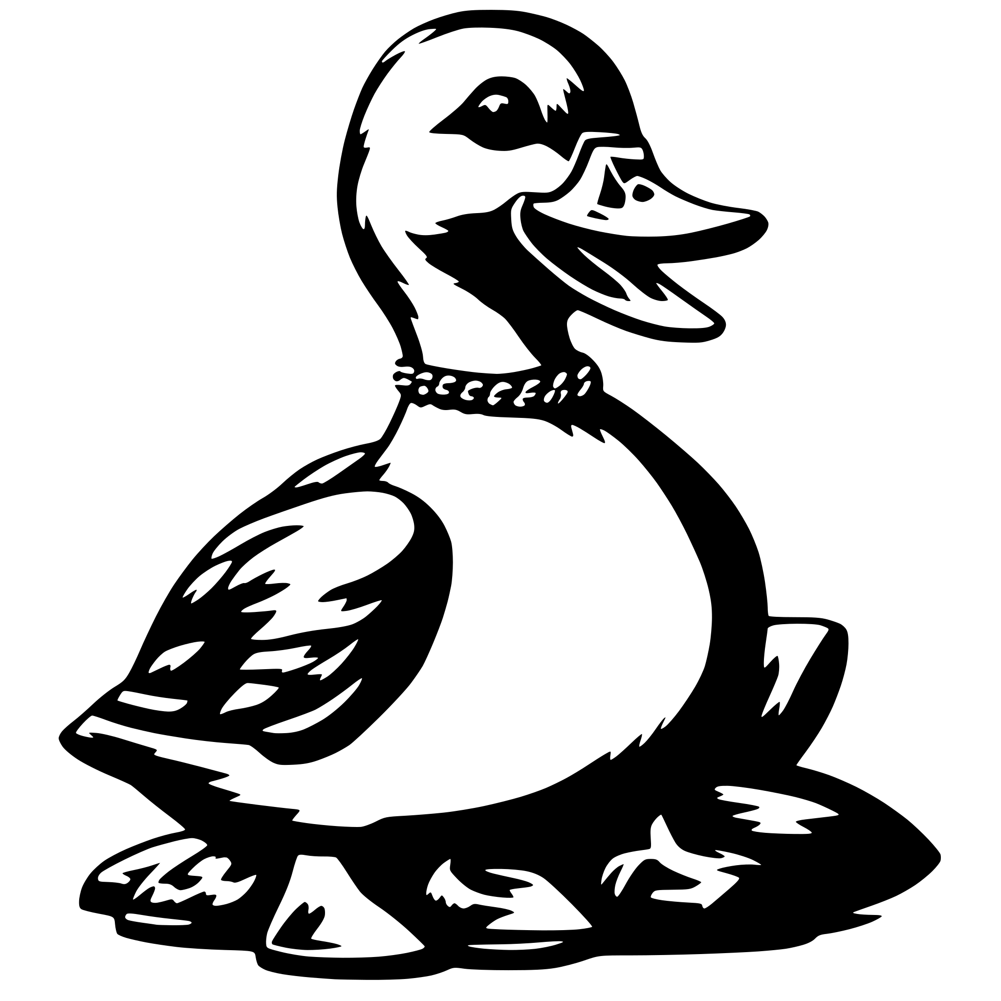 AI-generated SVG of 'duck sitting wearing gold chain'