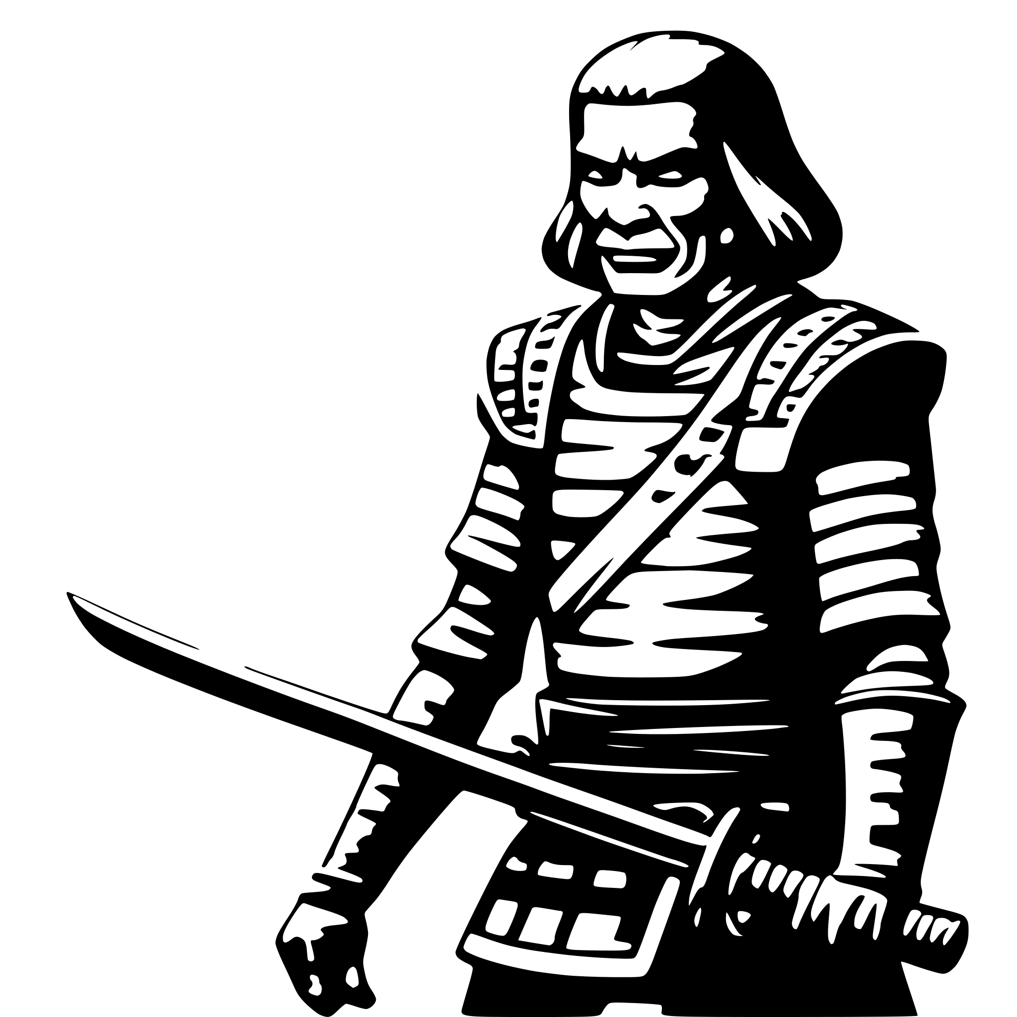 AI-generated SVG of a old samurai