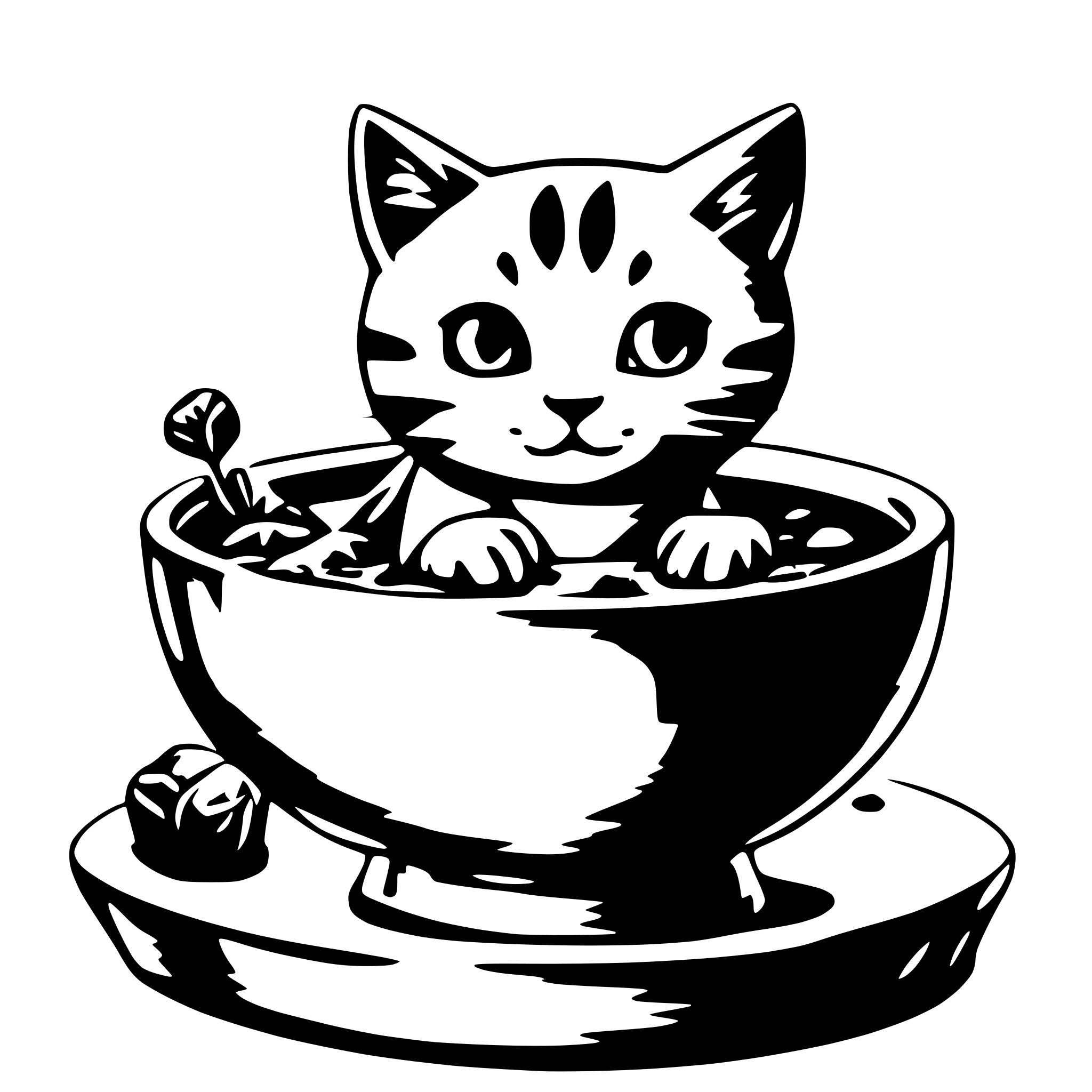 AI-generated SVG of 'chibi kitties and soup'