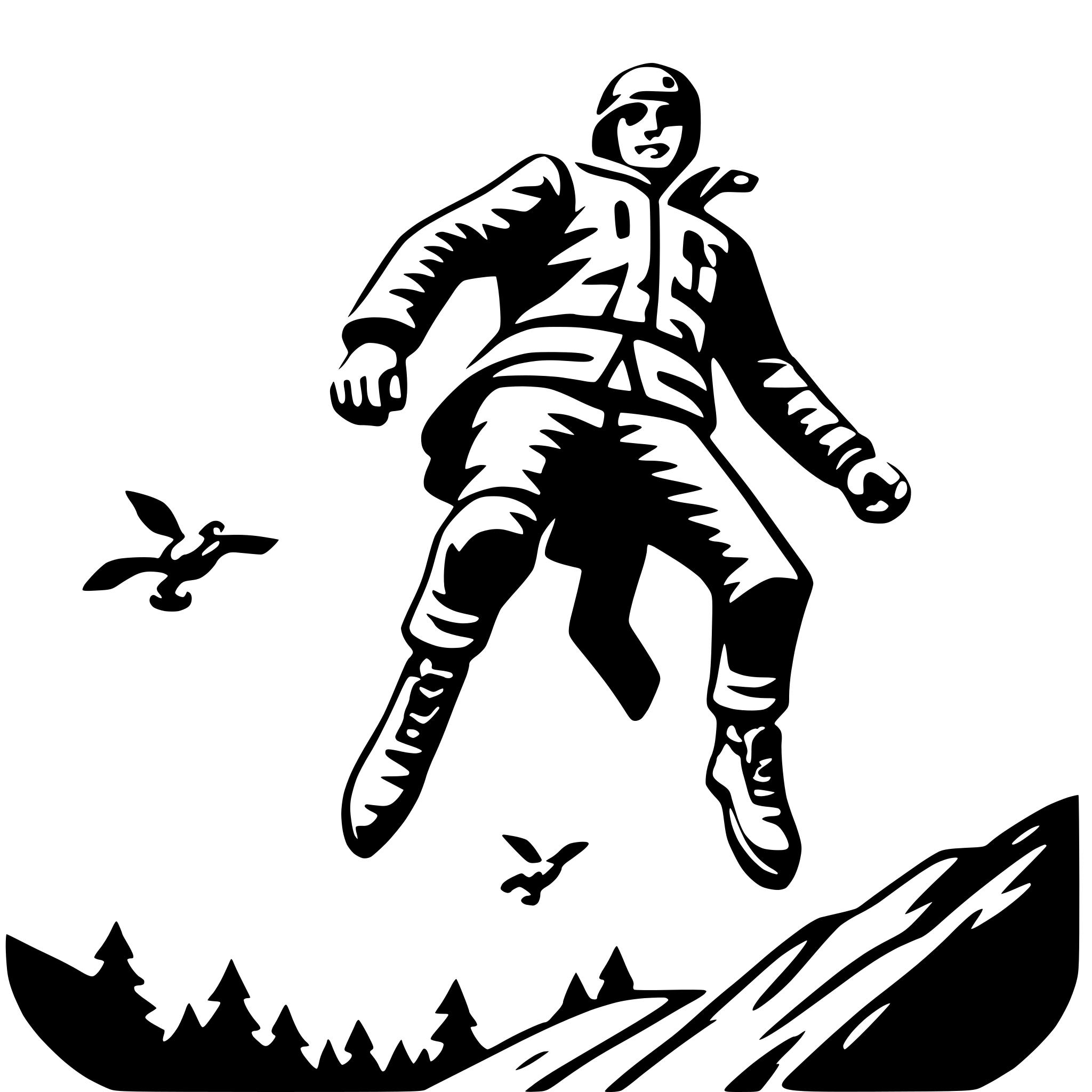 AI-generated SVG of a base jumping adventure