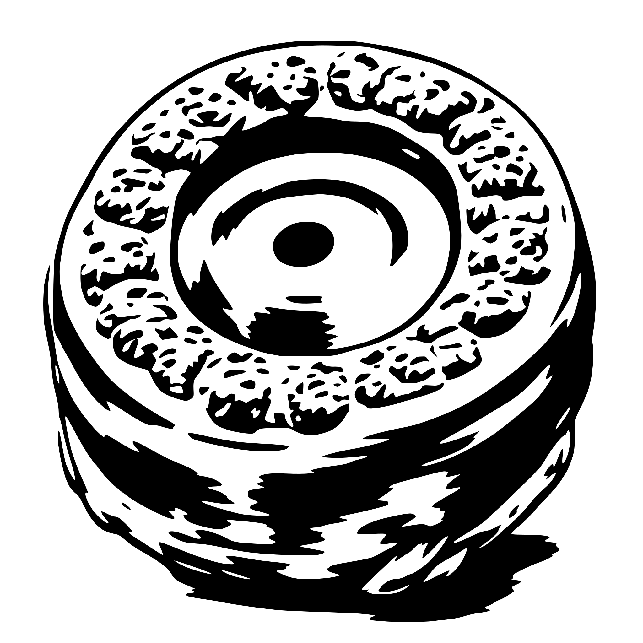 AI-generated SVG of a rocket inside donuts