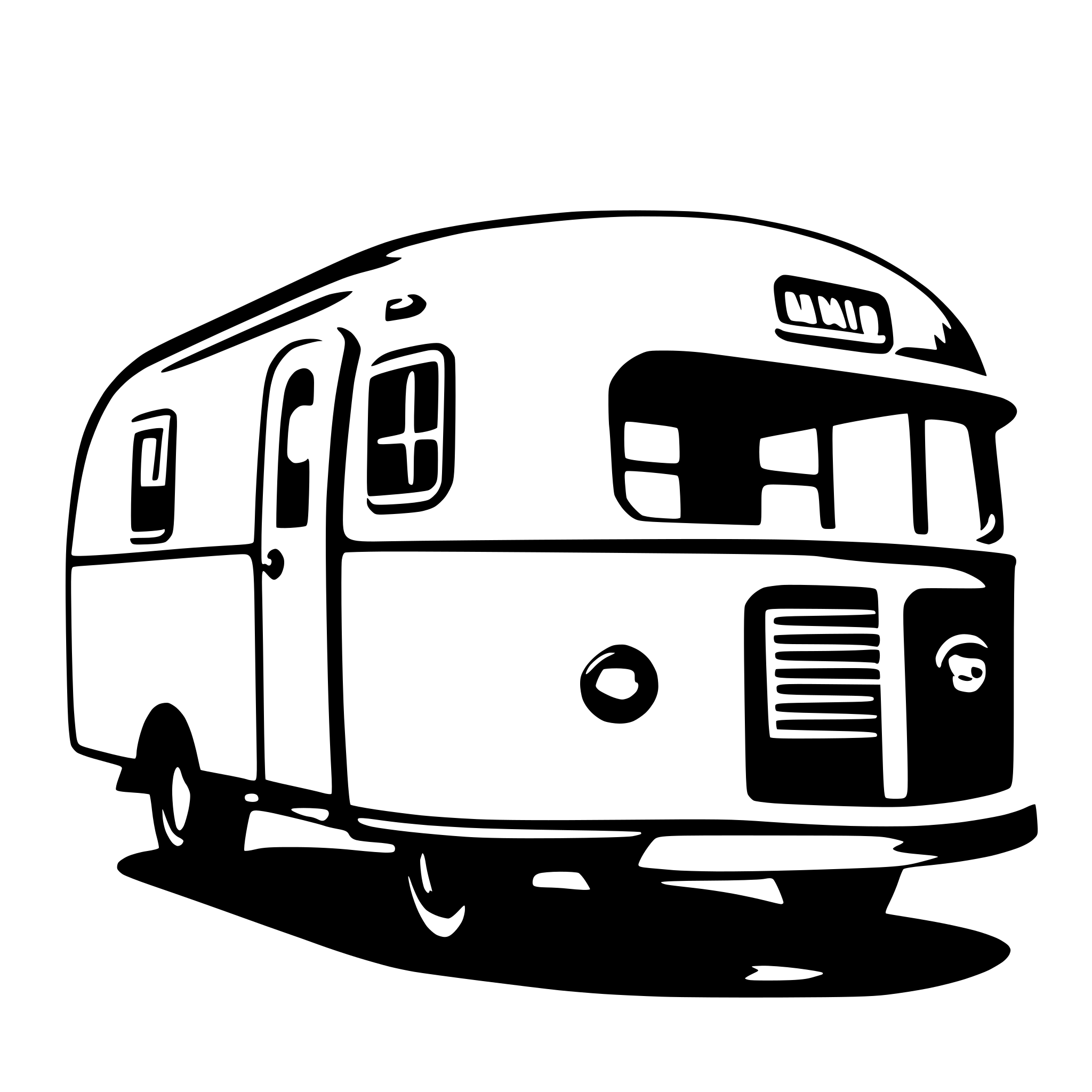 AI-generated SVG of a old caravan bus