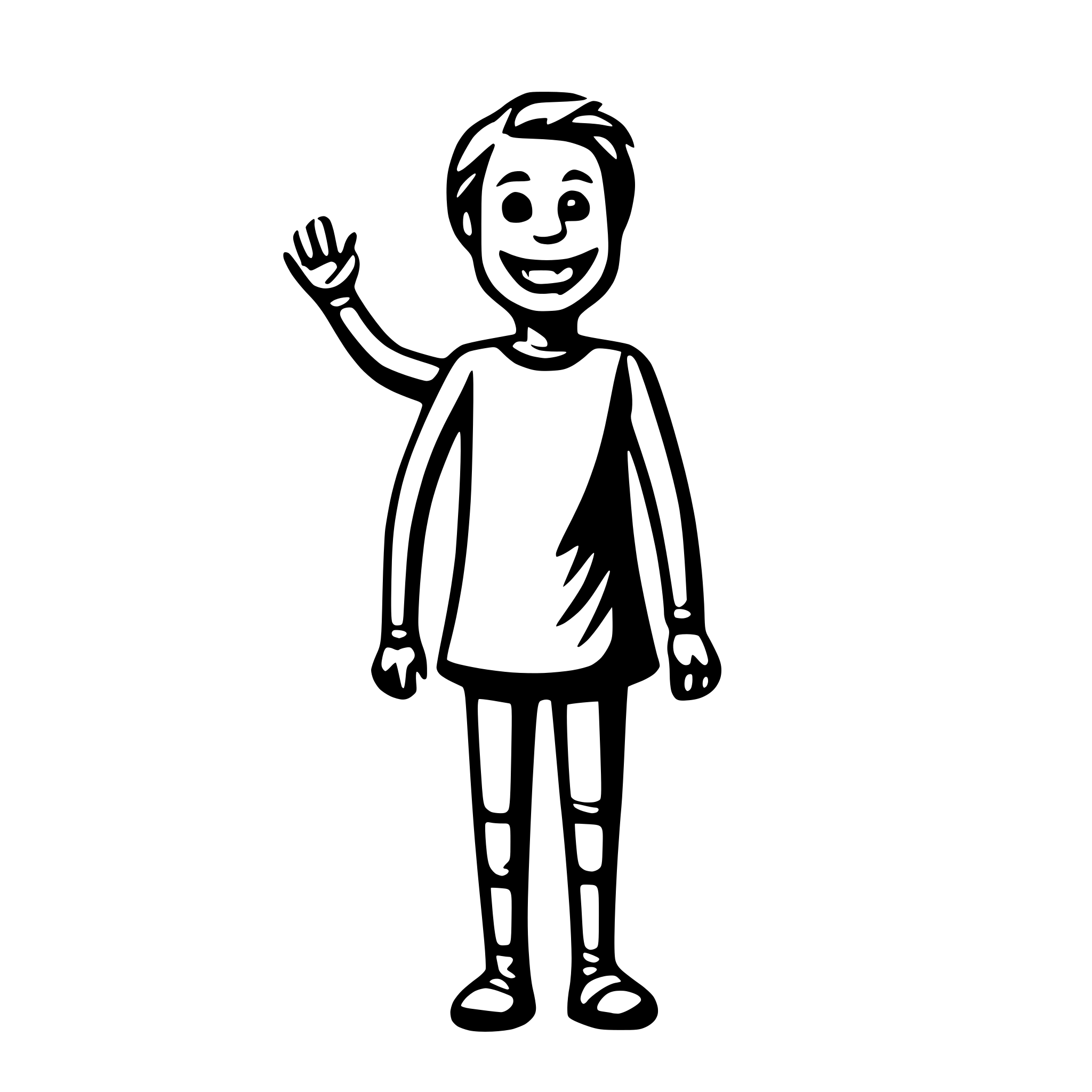 AI-generated SVG of a stick man smiling