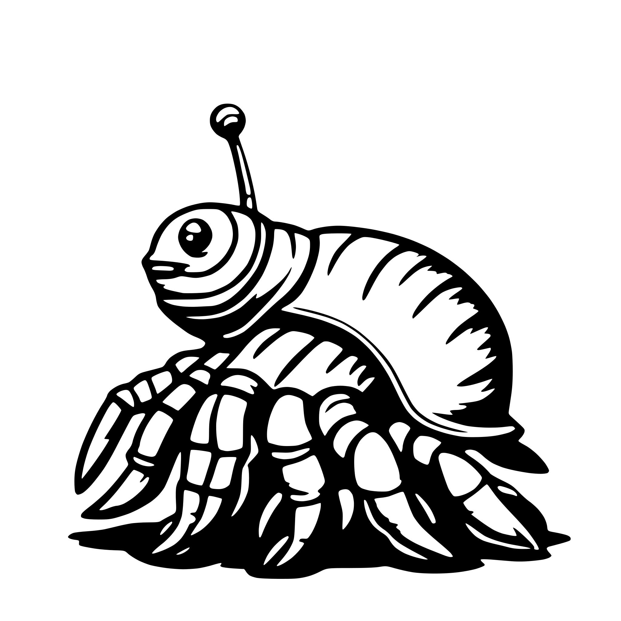 AI-generated SVG of 'cute hermit crab'