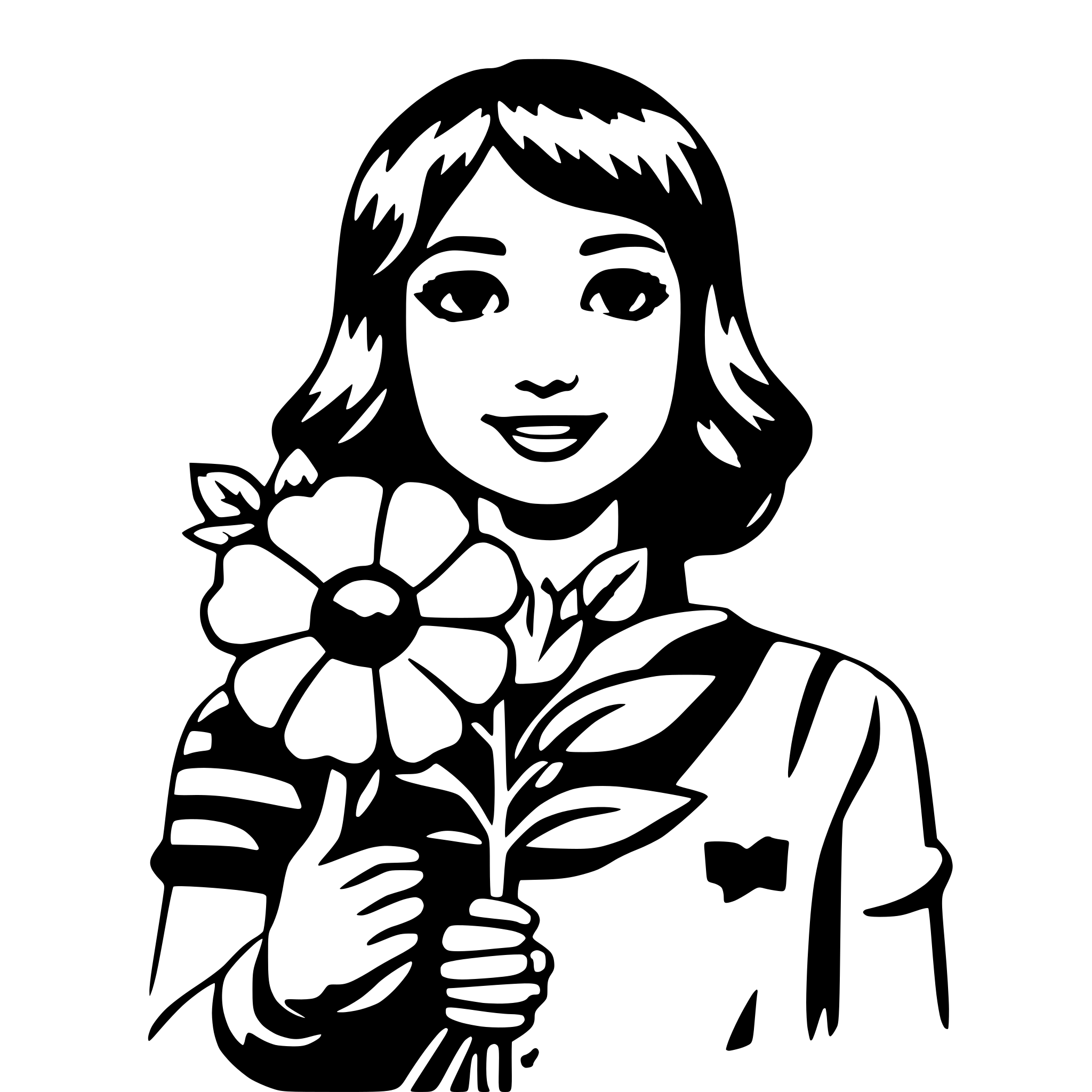 AI-generated SVG of 'ai assistant holding a flower'