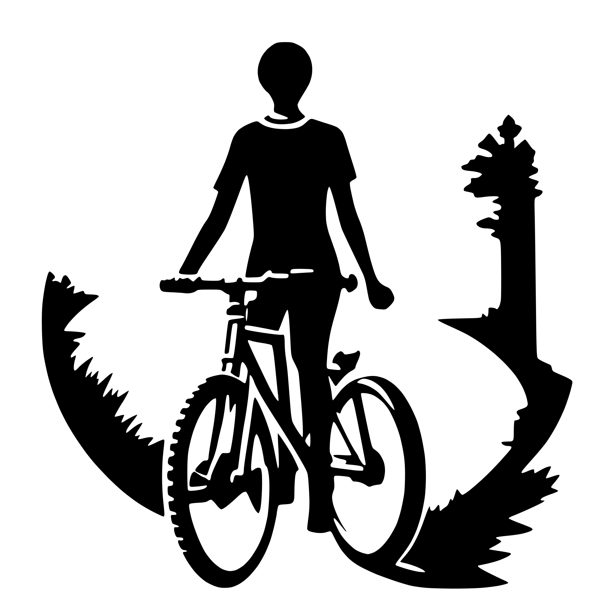 AI-generated SVG of a a cycle silhouette vector with a white background