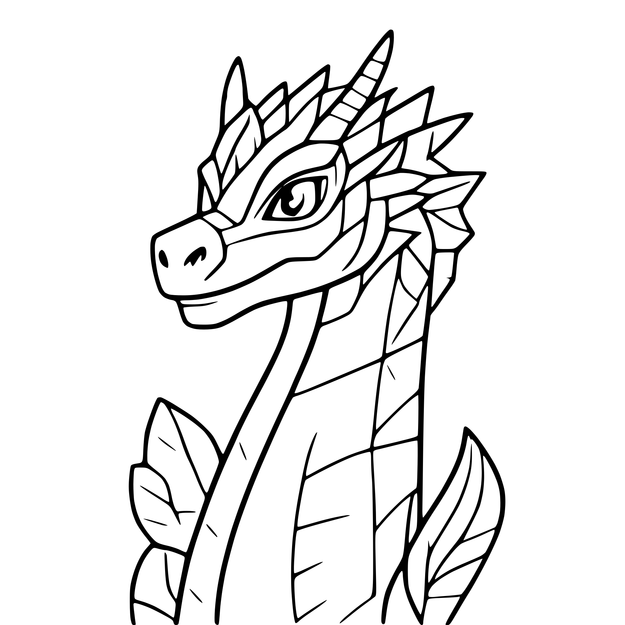 AI-generated SVG of a dragon with intricate scales