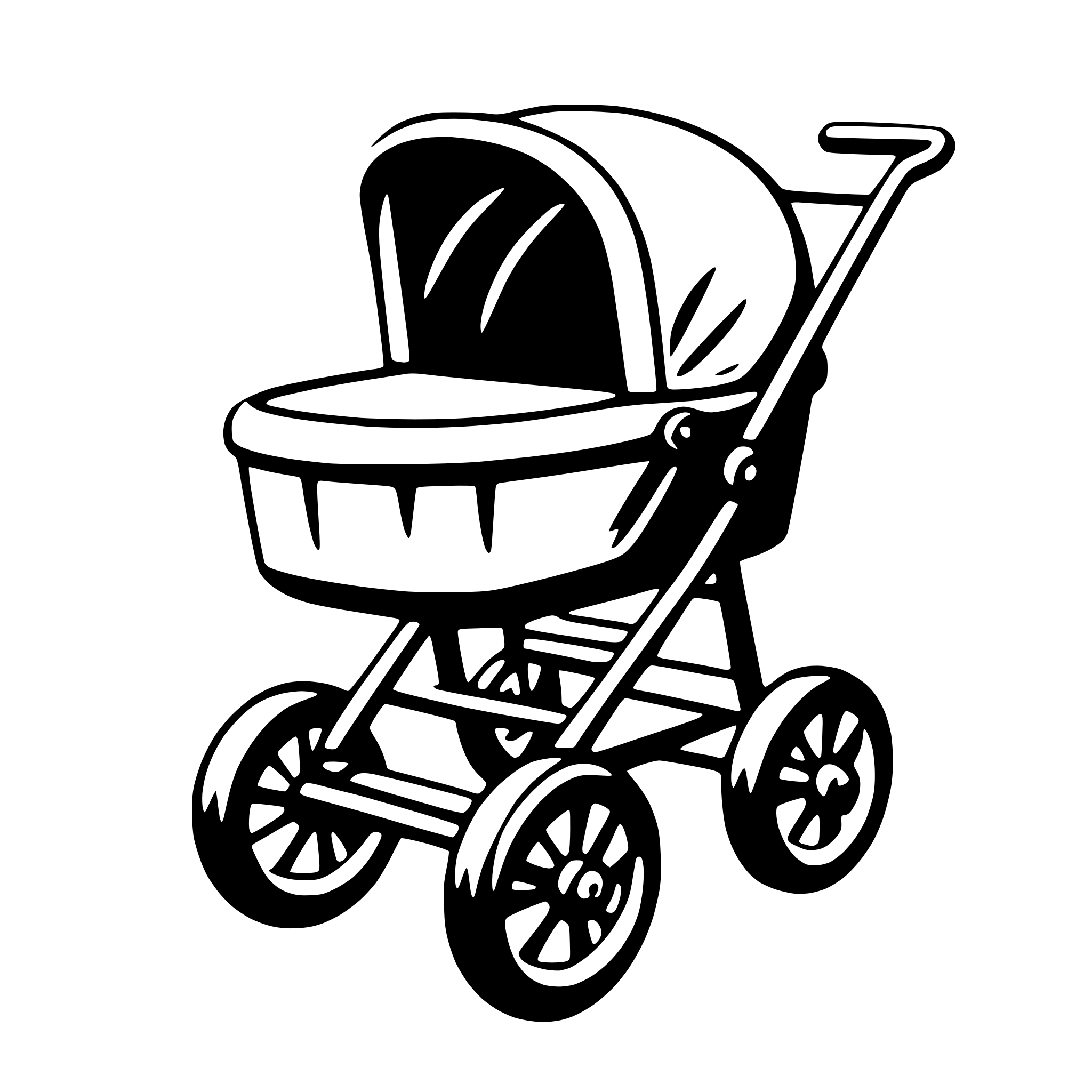 AI-generated SVG of a stroller