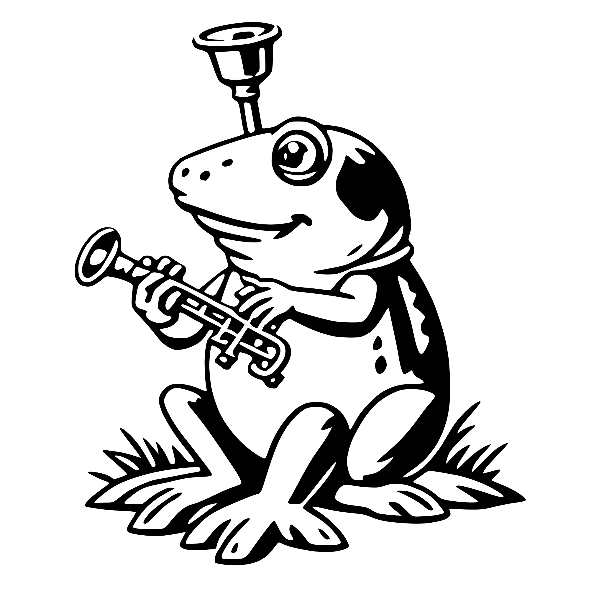 AI-generated SVG of a toad with trumpet