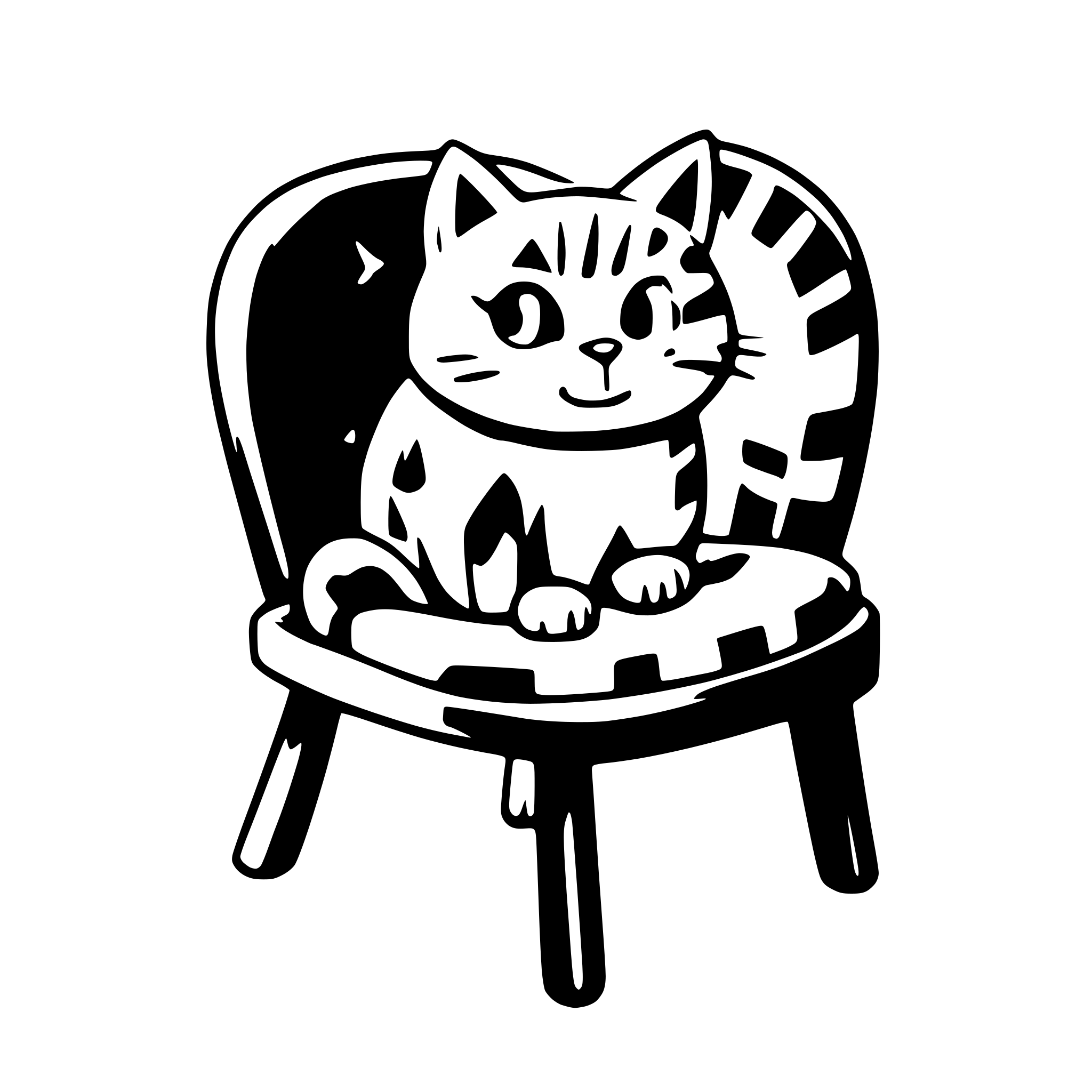 AI-generated SVG of a the cat sleeps on the chair