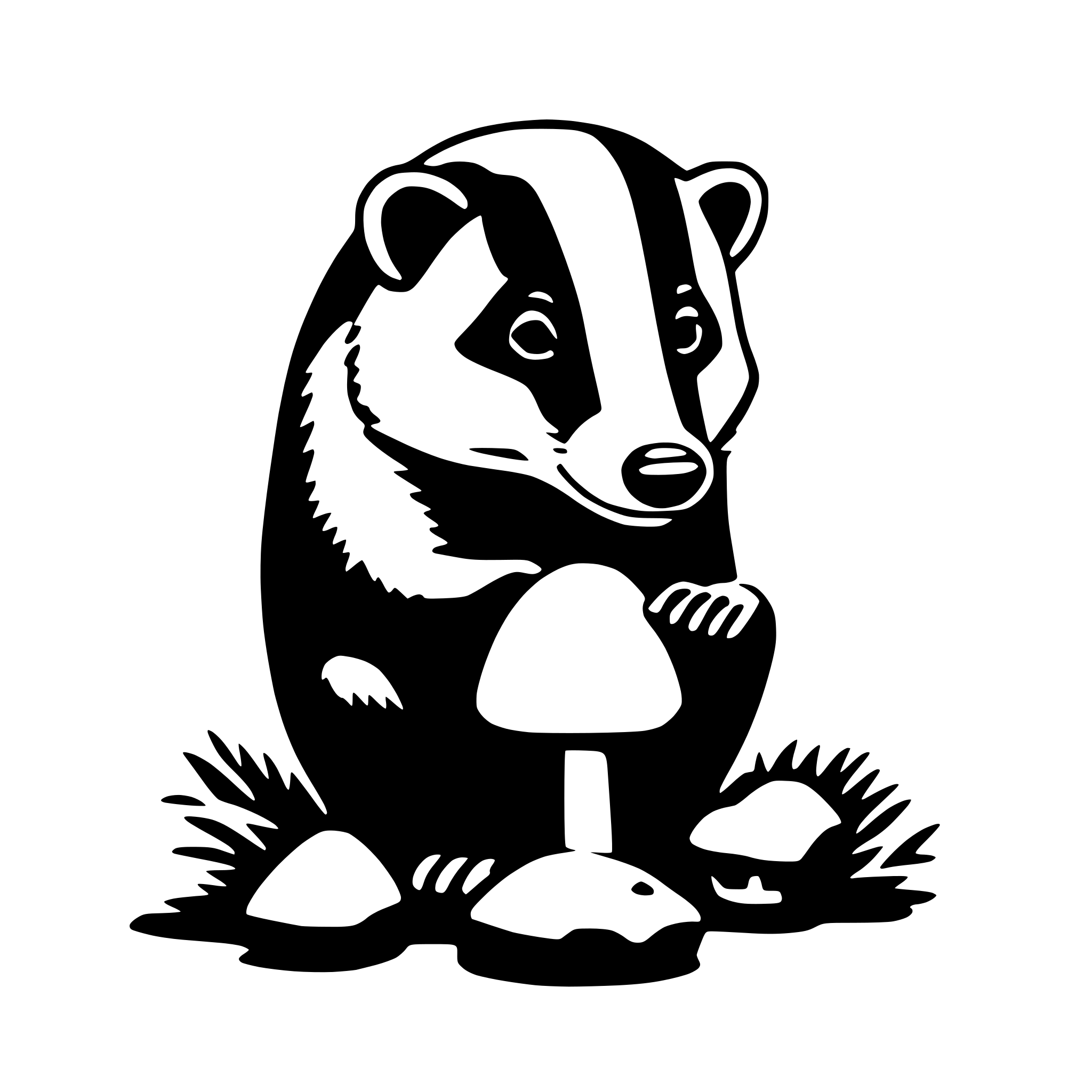 AI-generated SVG of 'badger with mushroom'