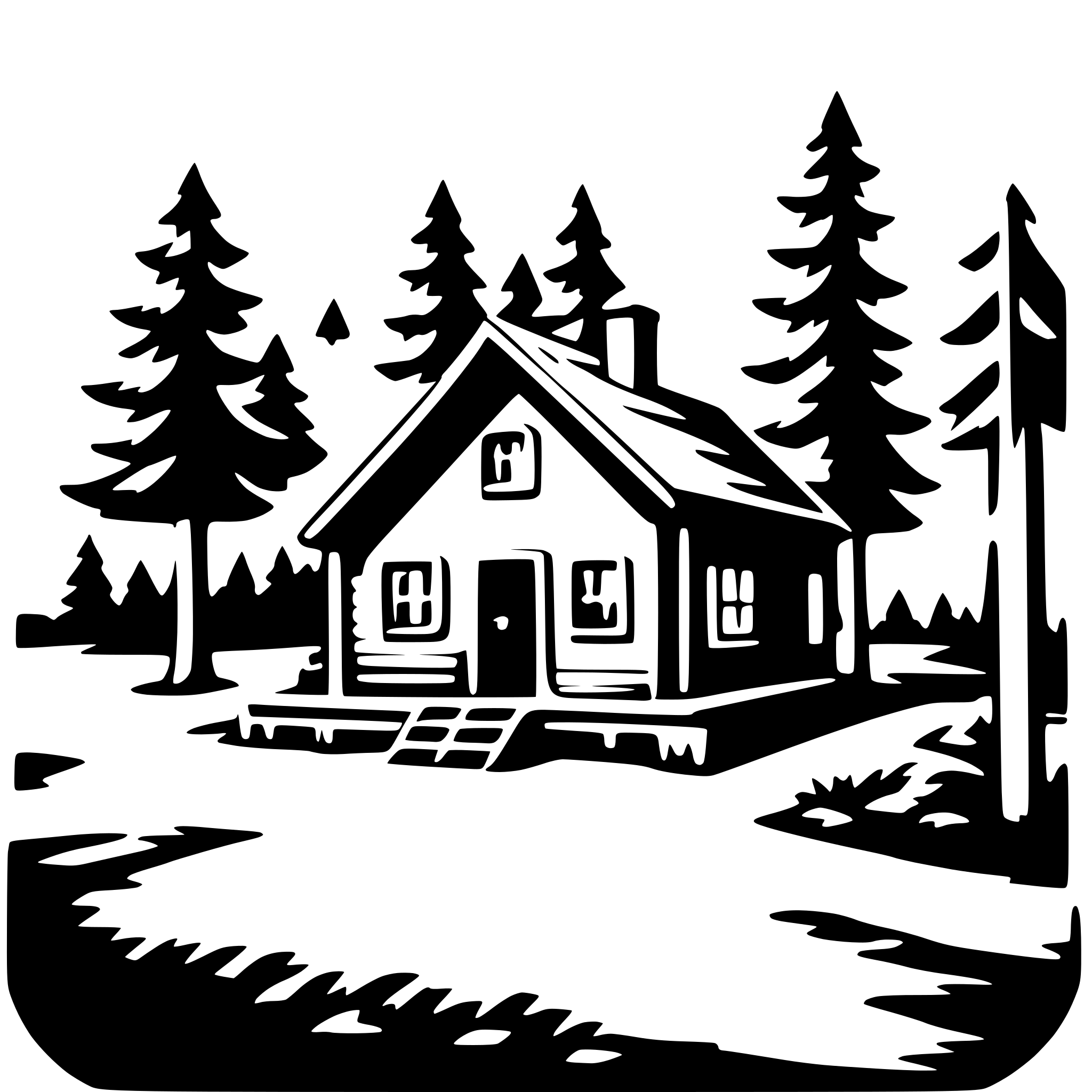 AI-generated SVG of 'forest cabin'