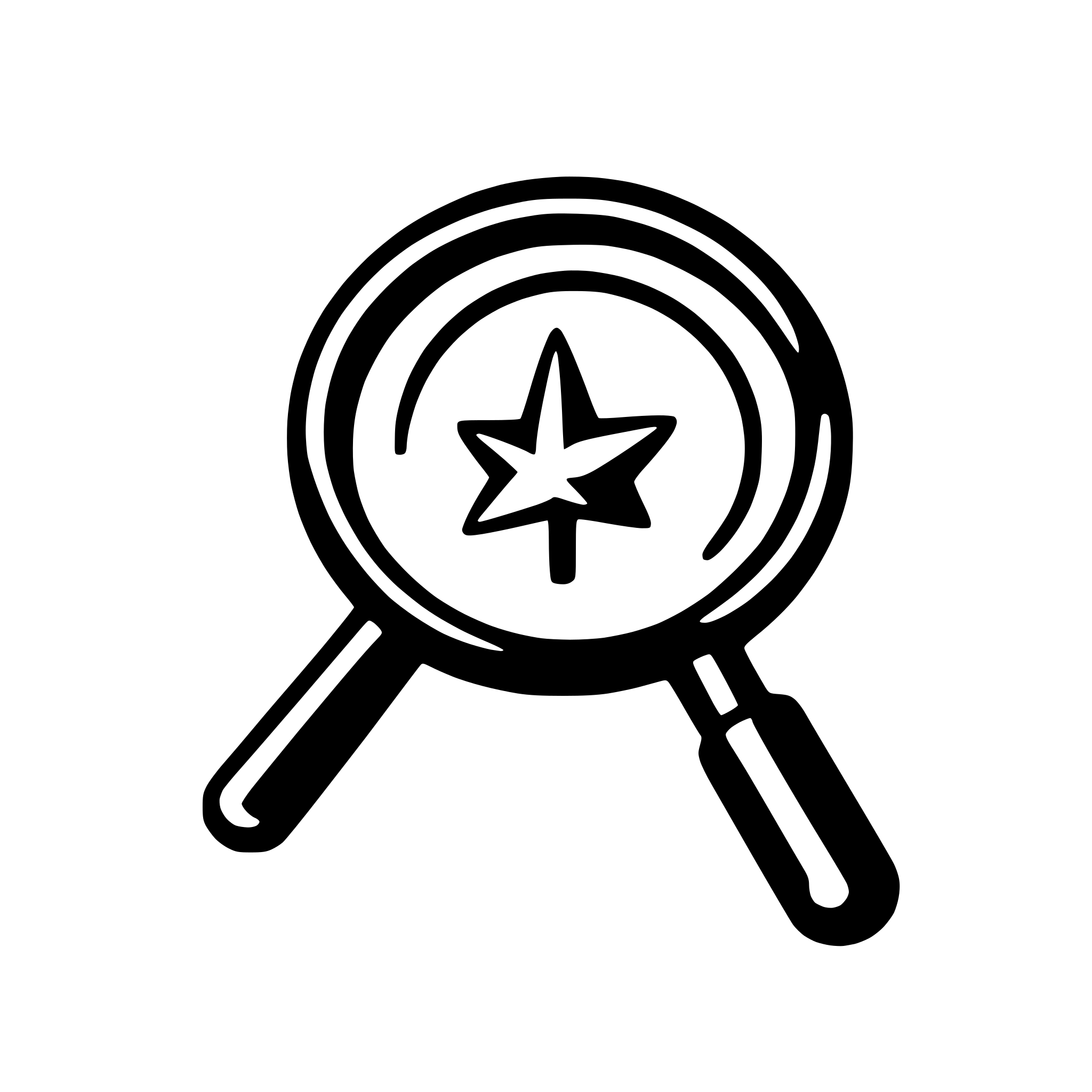 AI-generated SVG of a compass with magnifying glass