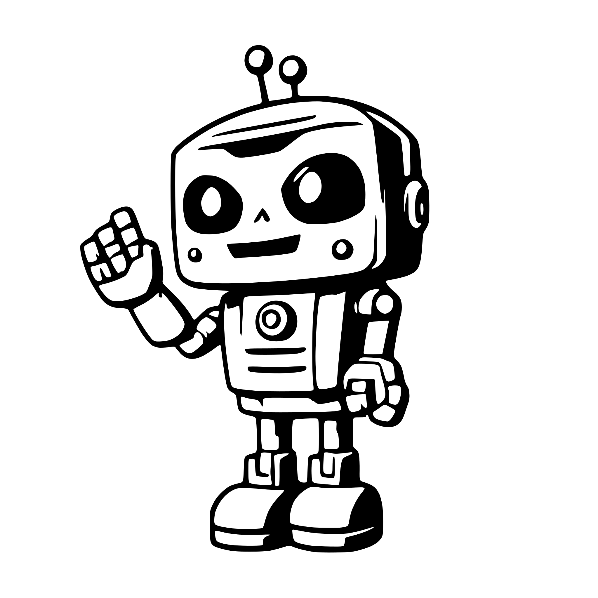 AI-generated SVG of a robot saying hi
