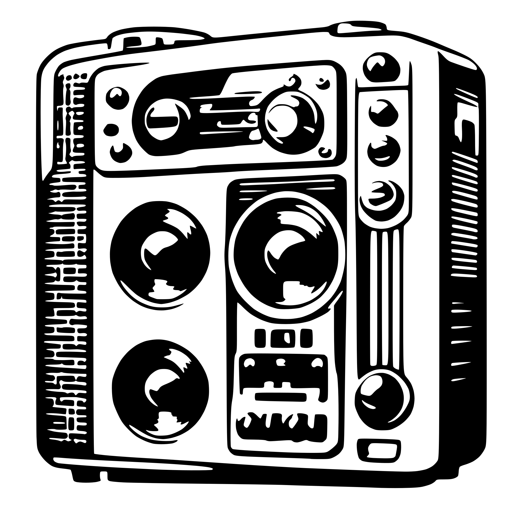 AI-generated SVG of a ghettoblaster art deco