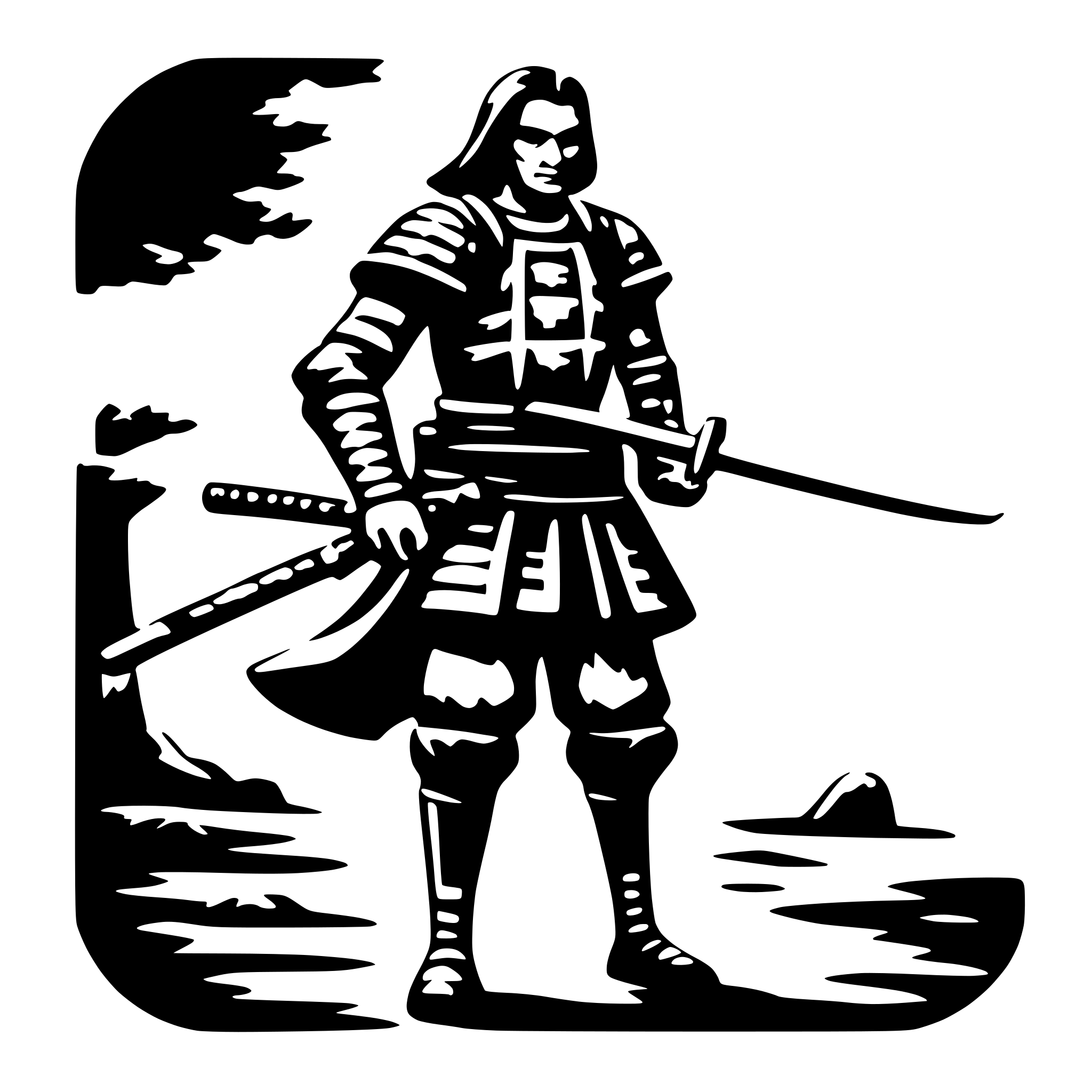 AI-generated SVG of a old samurai