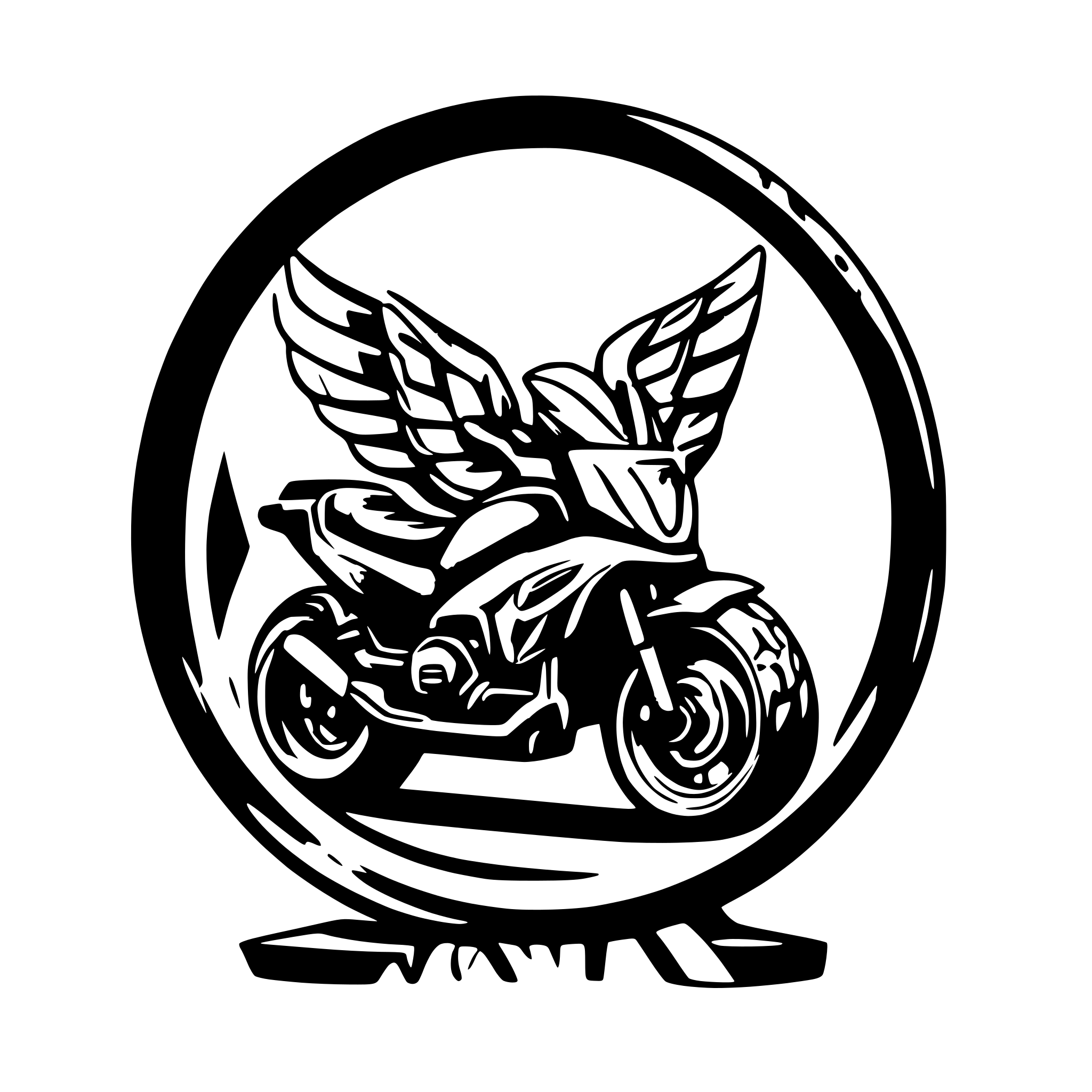 AI-generated SVG of a purple honda grom with wings