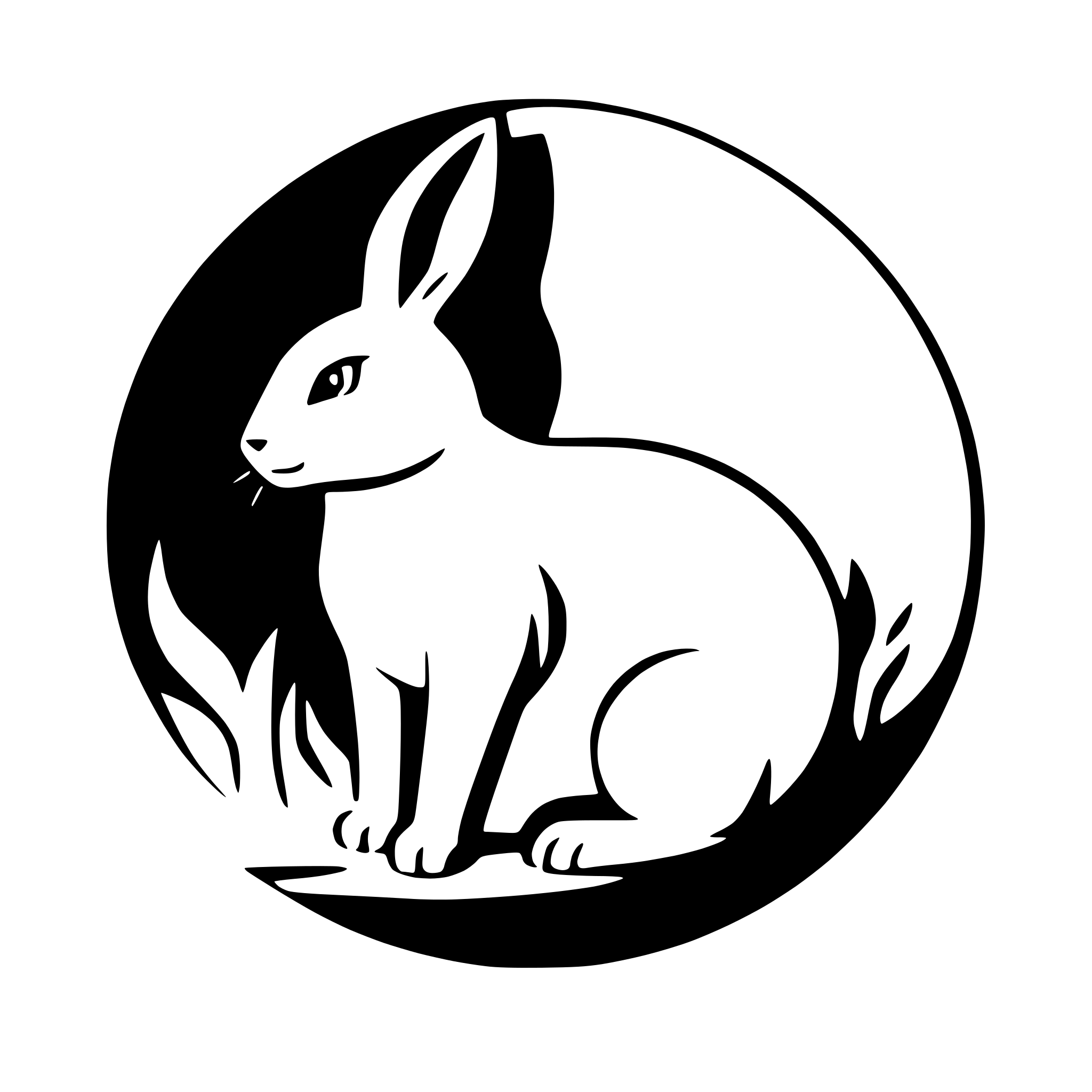 AI-generated SVG of a rabbit under a full moon