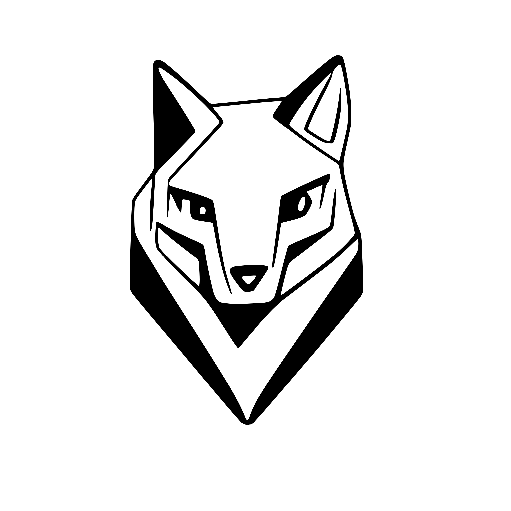 AI-generated SVG of 'geometric fox, no background'