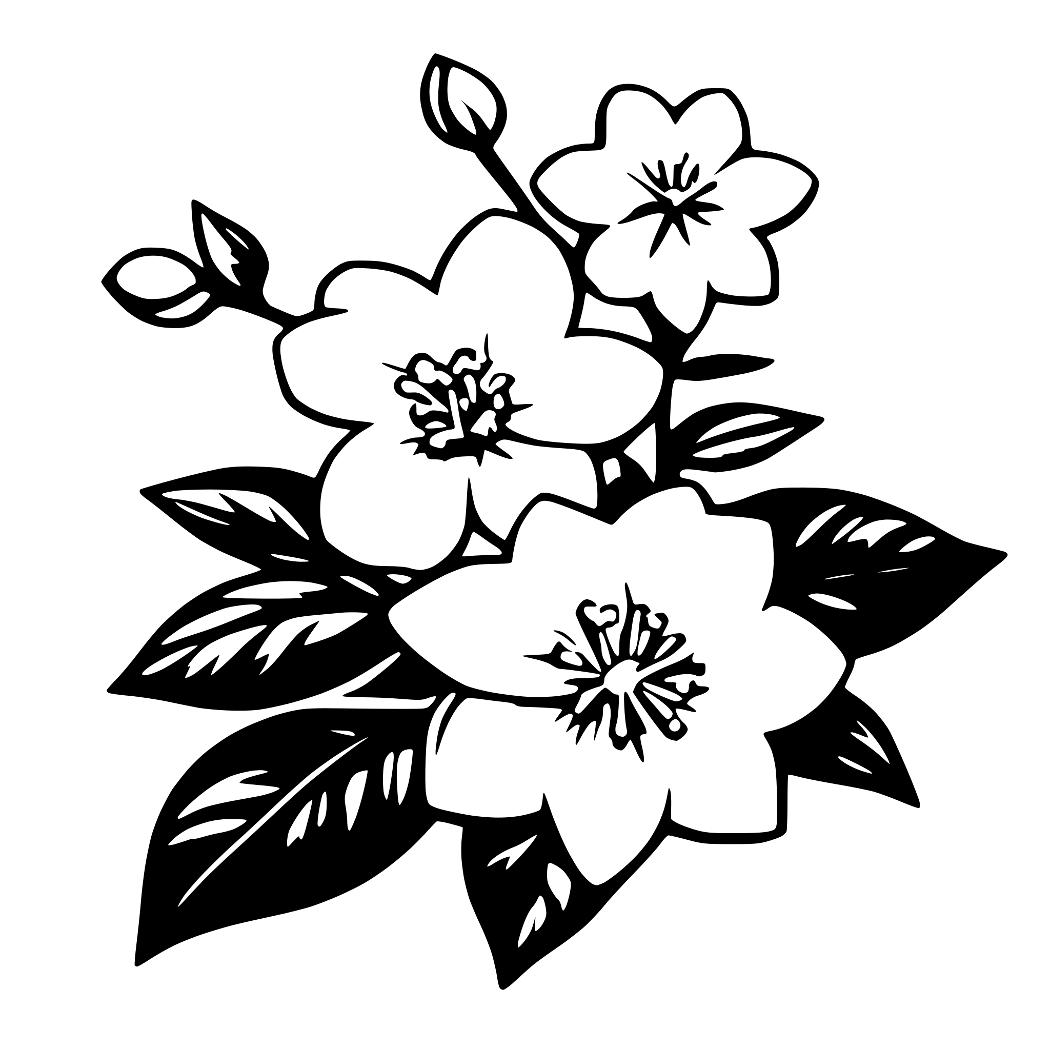 AI-generated SVG of a jasmine flowers