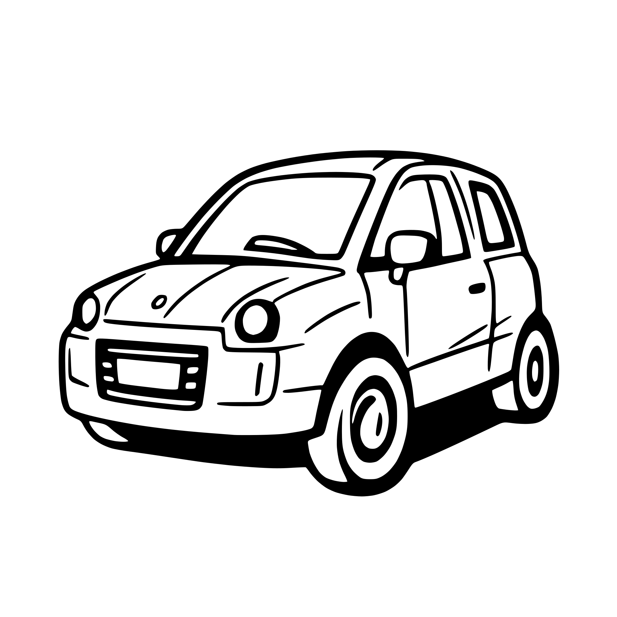 AI-generated SVG of a I'd like te create a vector png without background of a classic Daewoo  Matiz car, try to create a car with fill and only with contours, car must be created by a silouette