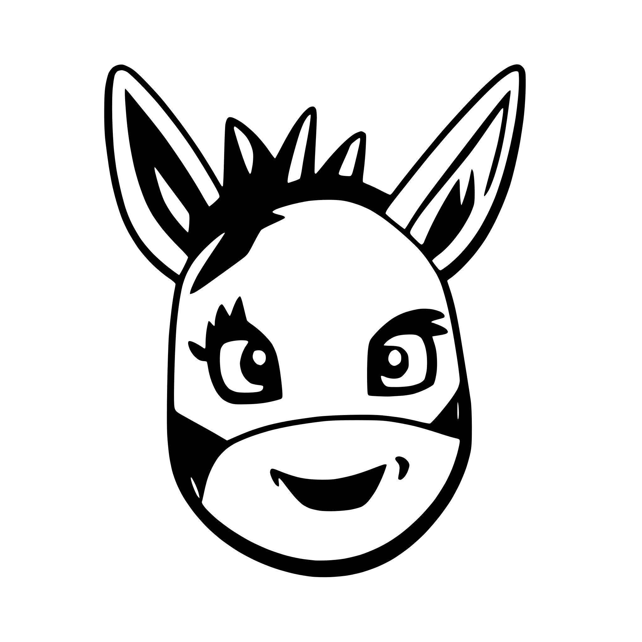 AI-generated SVG of 'funny cartoon donkey head'