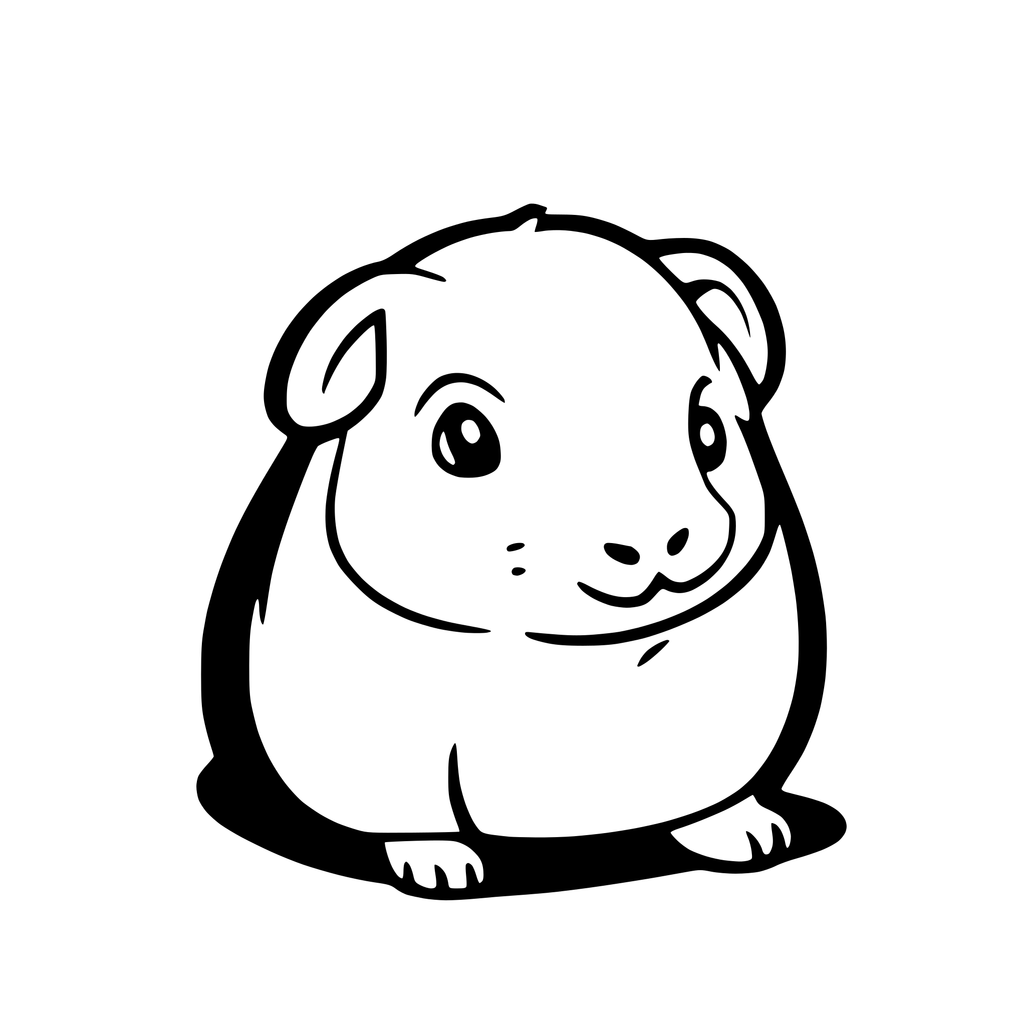 AI-generated SVG of 'The guinea pig. outline'