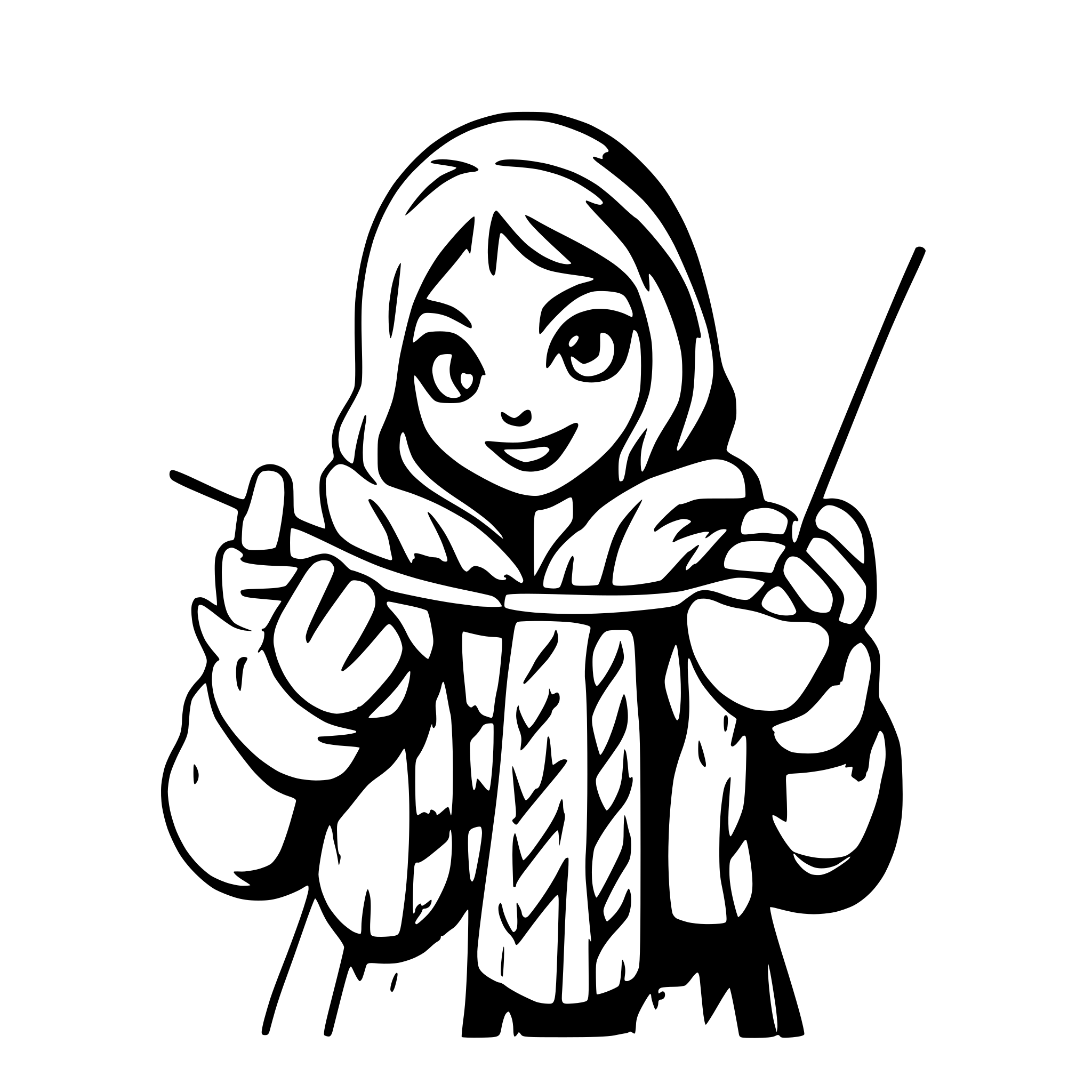 AI-generated SVG of a hands knitting wool