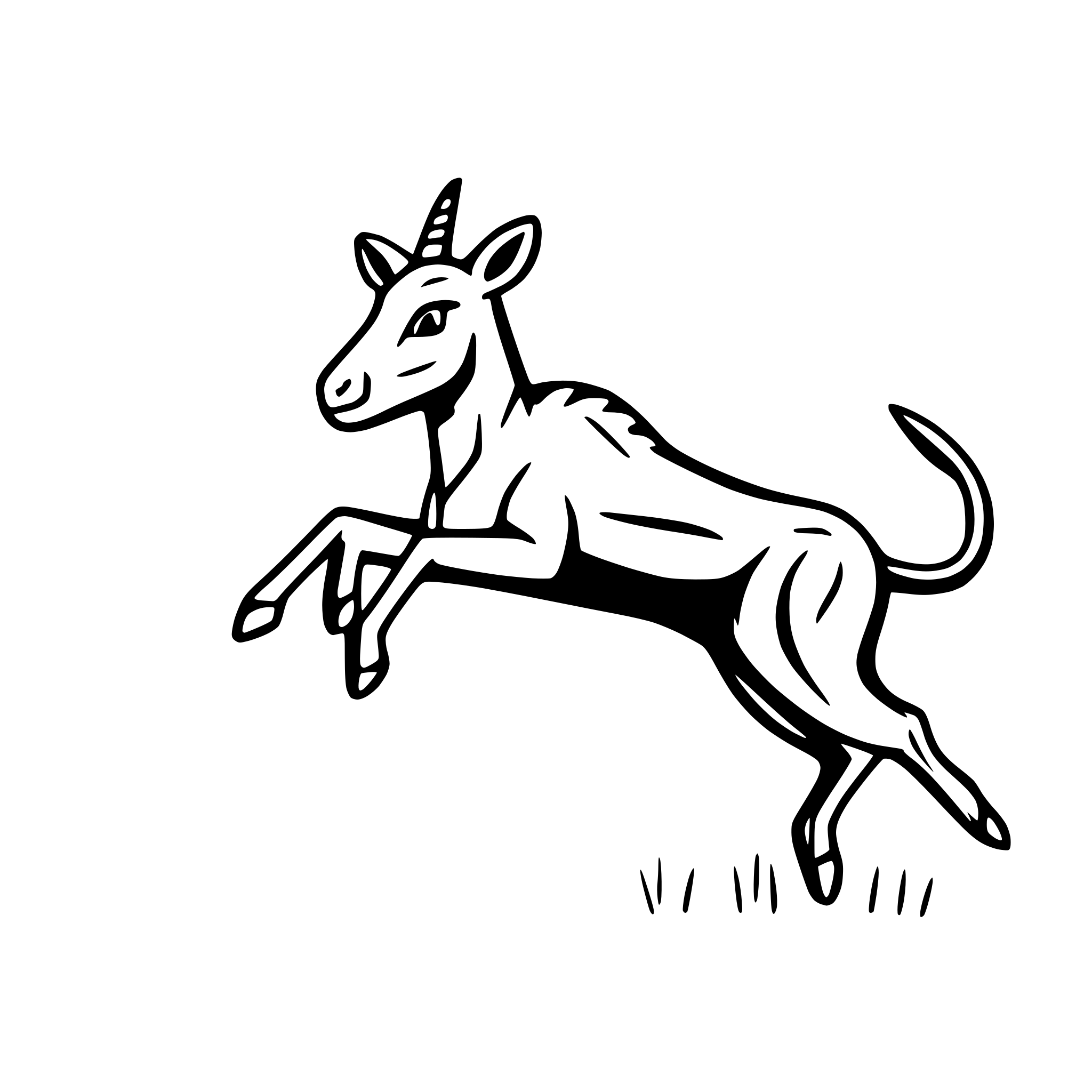 AI-generated SVG of a gazelle leaping in grasslands