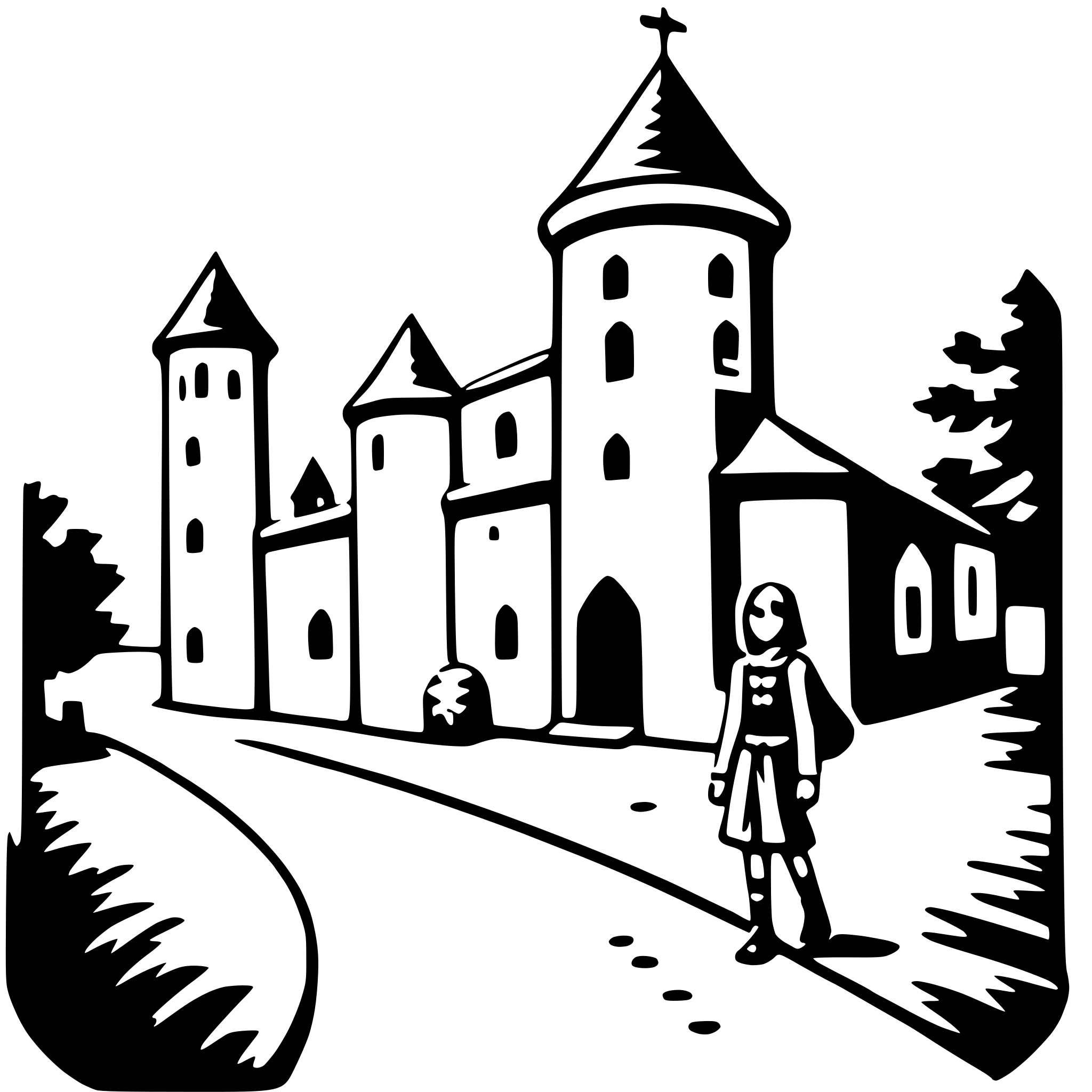 AI-generated SVG of 'exploring medieval town'